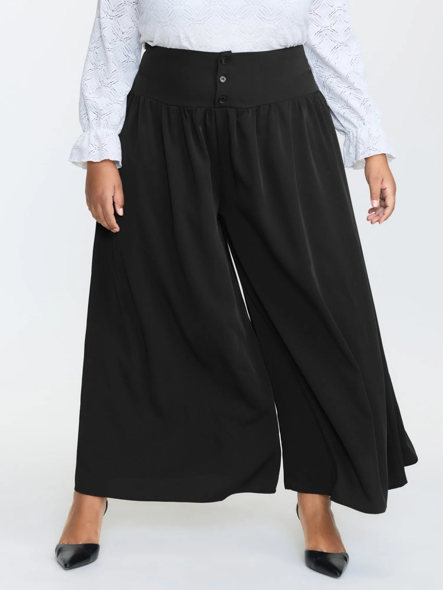 Wide Shirred Waistband Pockets Pants sold by Bloomchic