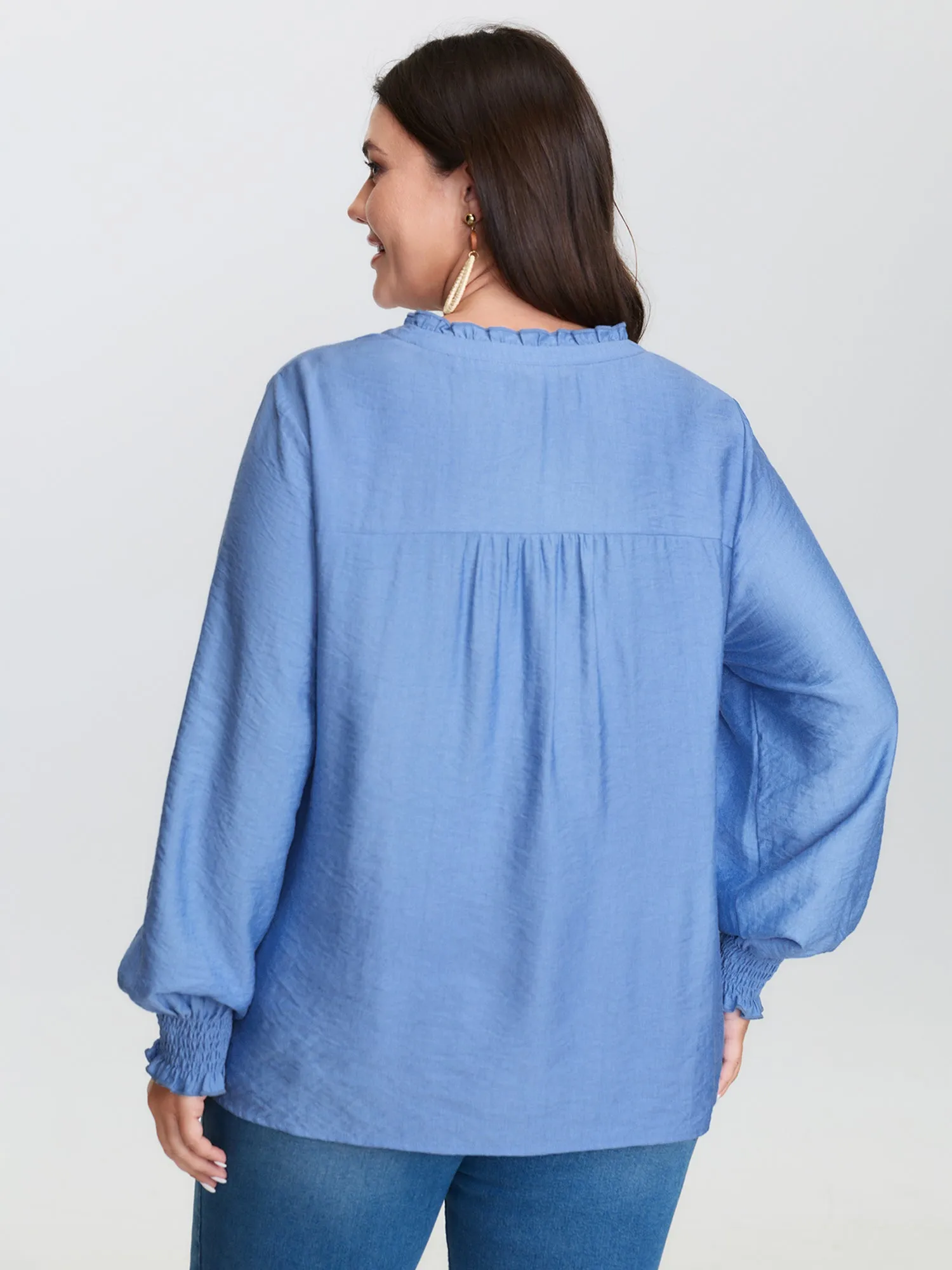 Floral Embroidery Button Detail Blouse sold by Bloomchic product image thumbnail 4