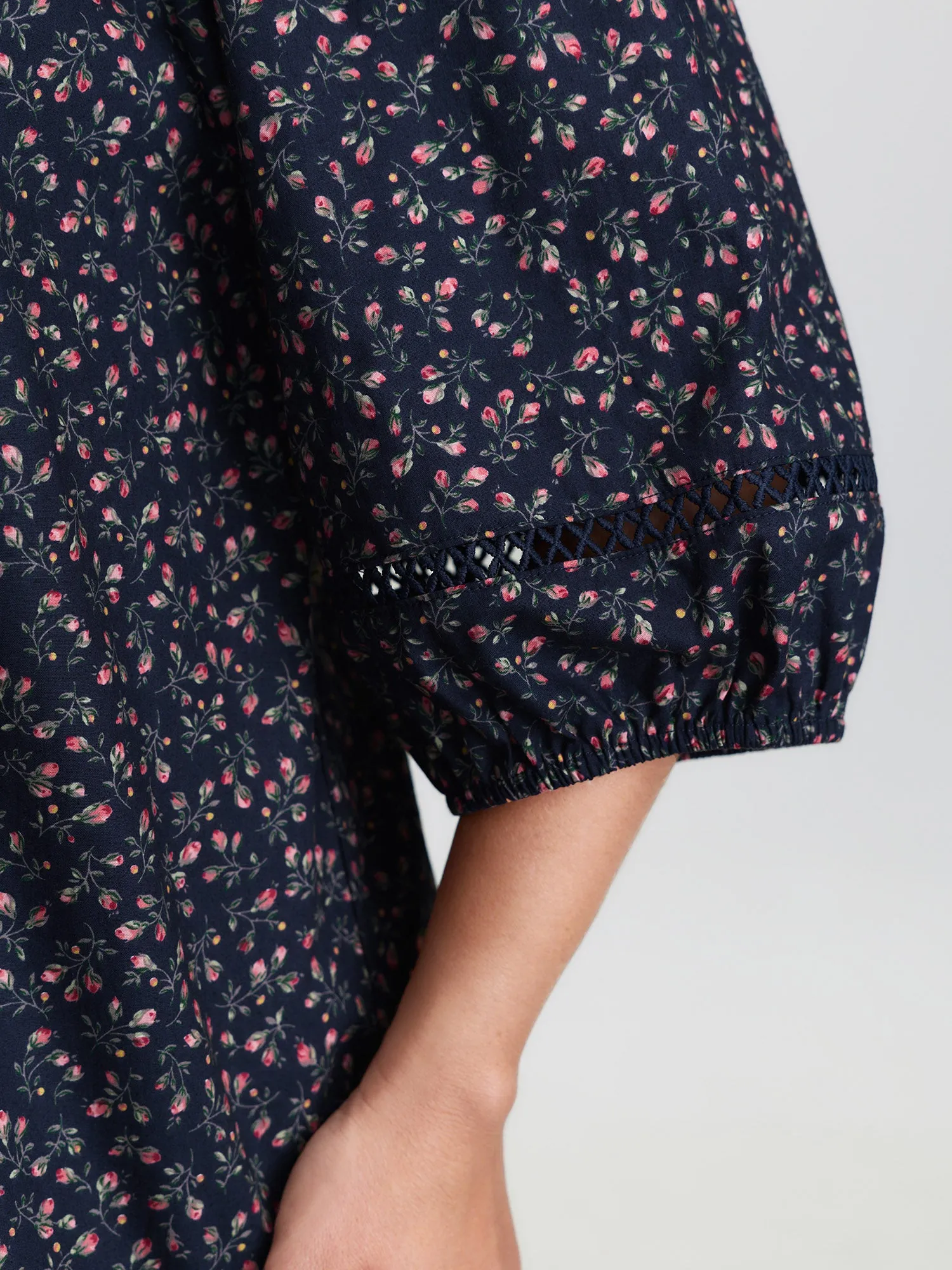 Pure Cotton Floral Lace Trim Blouse sold by Bloomchic product image thumbnail 4