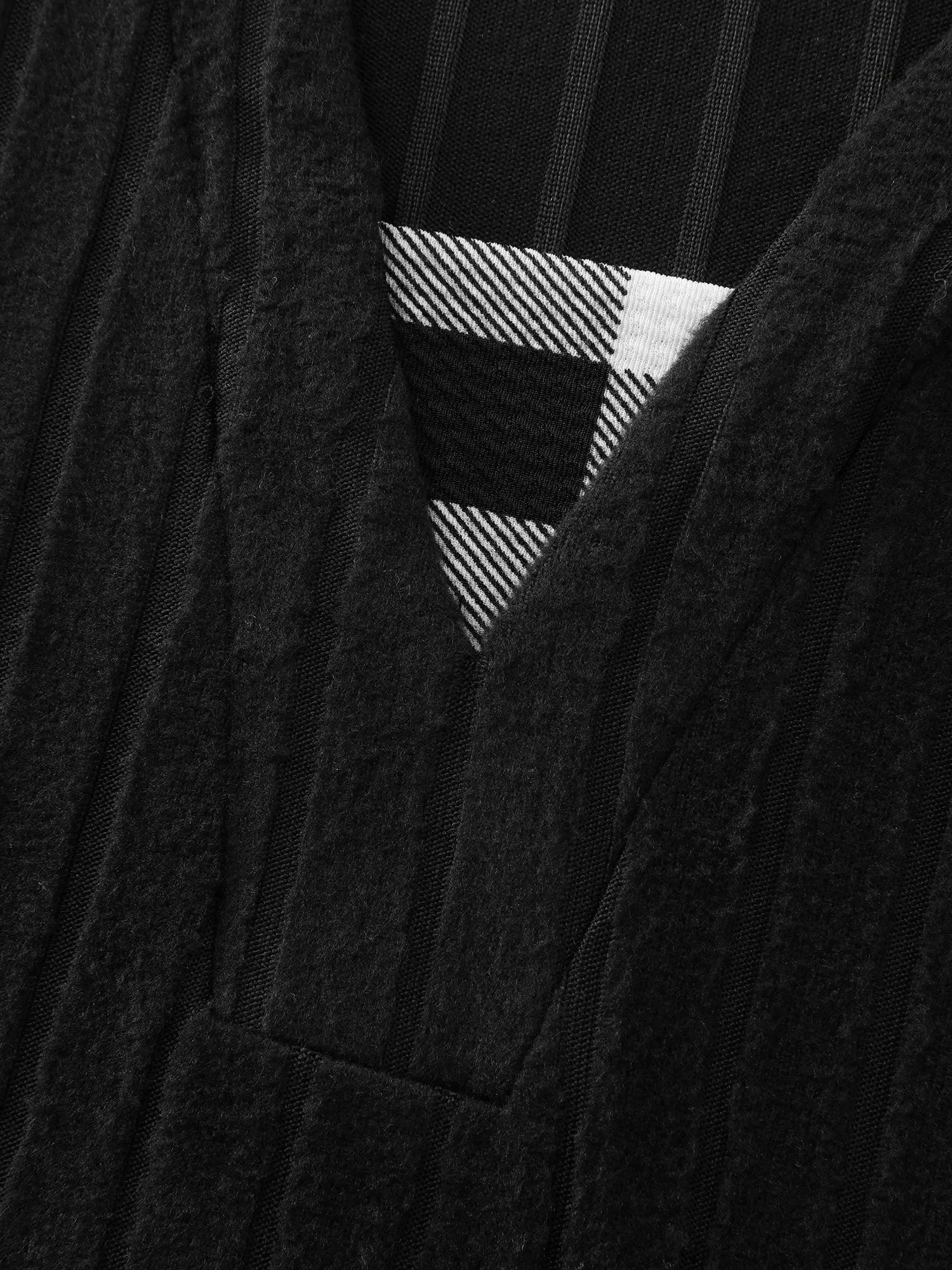 Checkered Notched Collar Contrast Knit Top sold by Bloomchic product image thumbnail 5