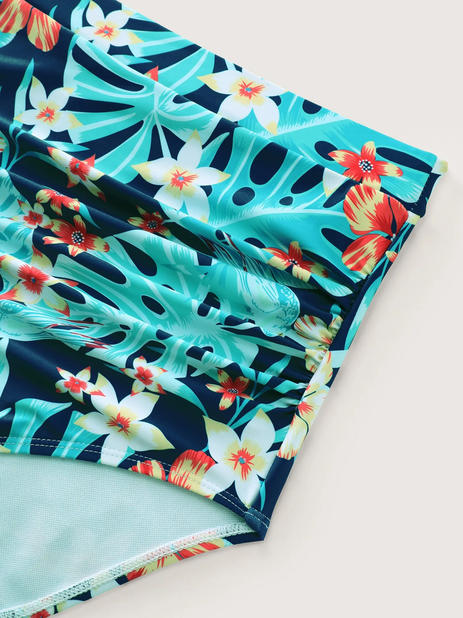 Tropical Floral Print Shrink Pleat Swim Bottoms sold by Bloomchic product image thumbnail 5