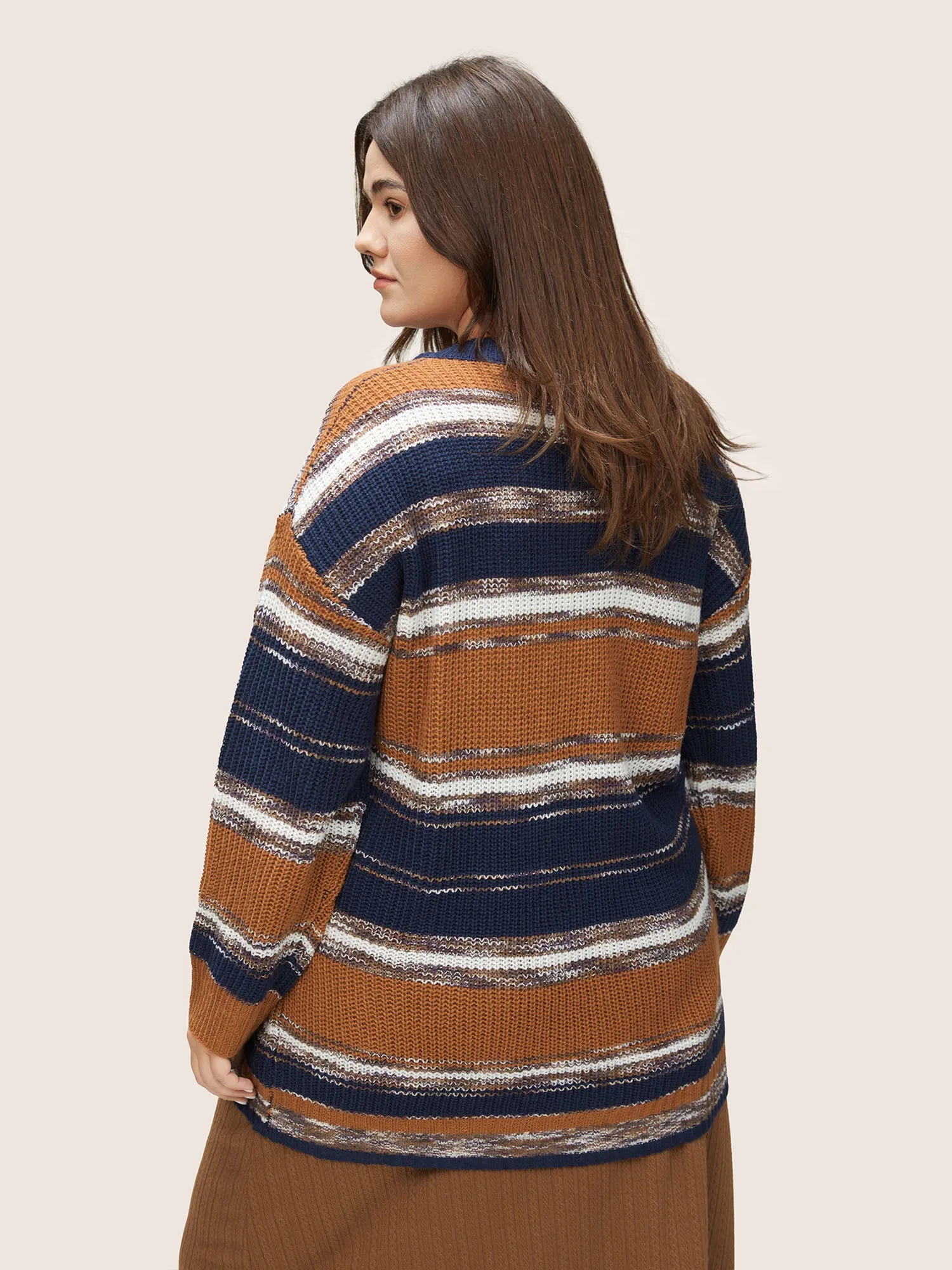 Striped Colorblock Contrast Heather Patchwork Pullover sold by Bloomchic product image thumbnail 2