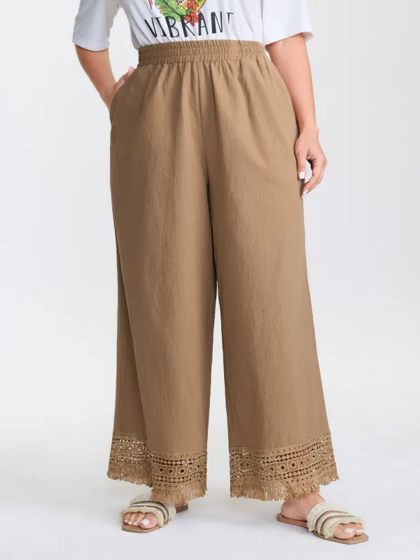 Cotton Pull-On Straight Leg Pants made by Bloomchic