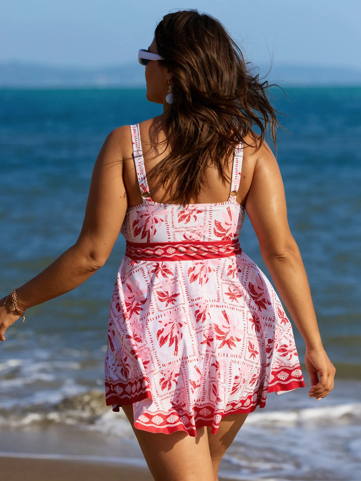 Anti-Float Ties Palm Tree Swim Dress sold by Bloomchic product image thumbnail 5