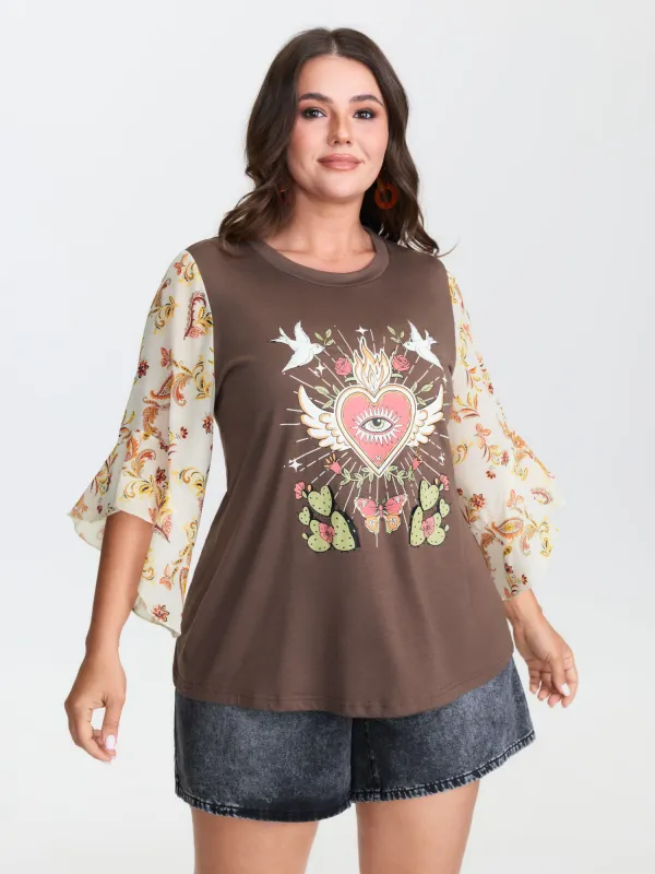 Supersoft Romantic Color Contrast T-Shirt sold by Bloomchic