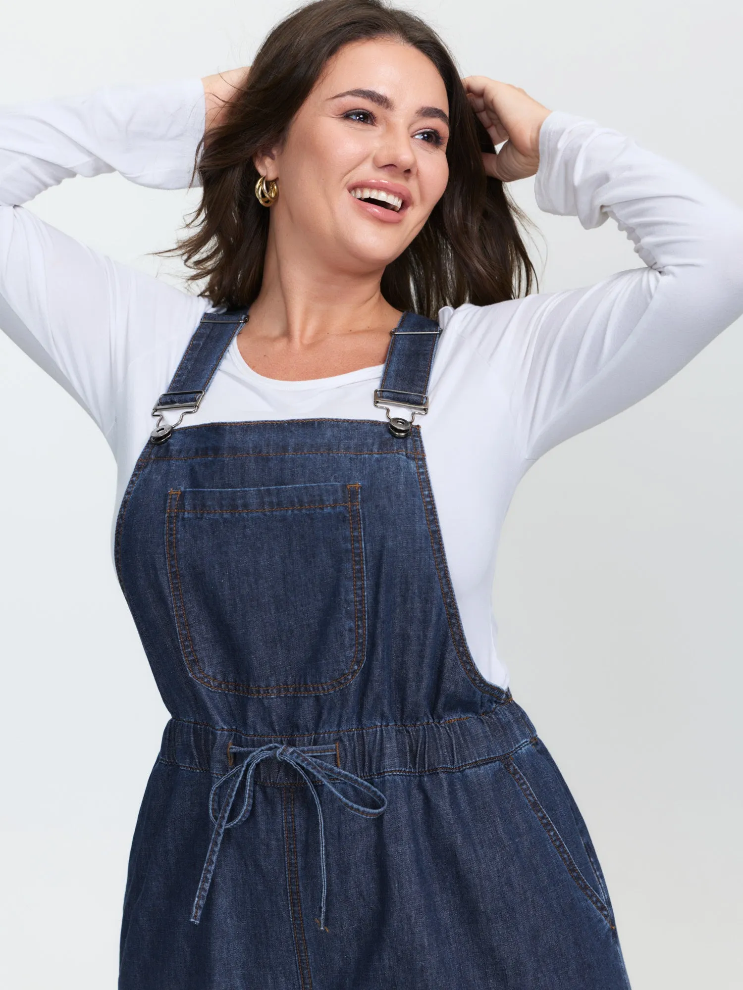 Drawstring Waist Adjustable Overall Jumpsuit sold by Bloomchic product image thumbnail 2