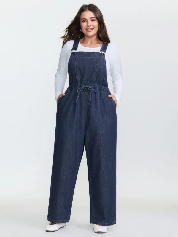 Drawstring Waist Adjustable Overall Jumpsuit sold by Bloomchic