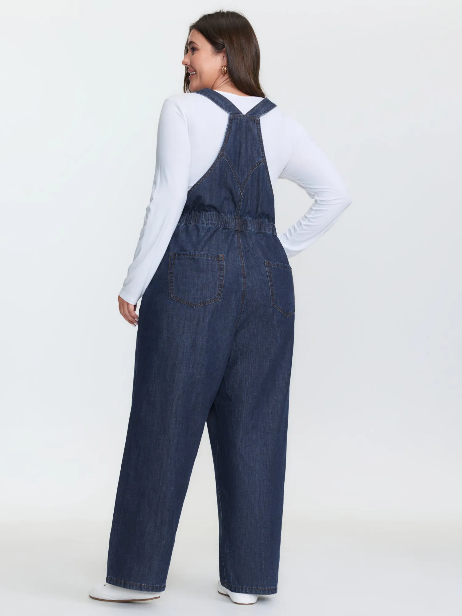 Drawstring Waist Adjustable Overall Jumpsuit sold by Bloomchic product image thumbnail 4