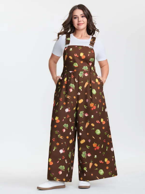 Juicy Fruity Print Adjustable Overall Jumpsuit sold by Bloomchic
