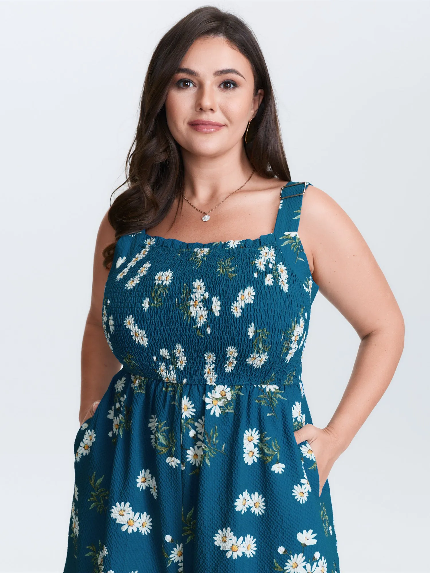 Stretchy Shirred Waist Floral Jumpsuit sold by Bloomchic product image thumbnail 2