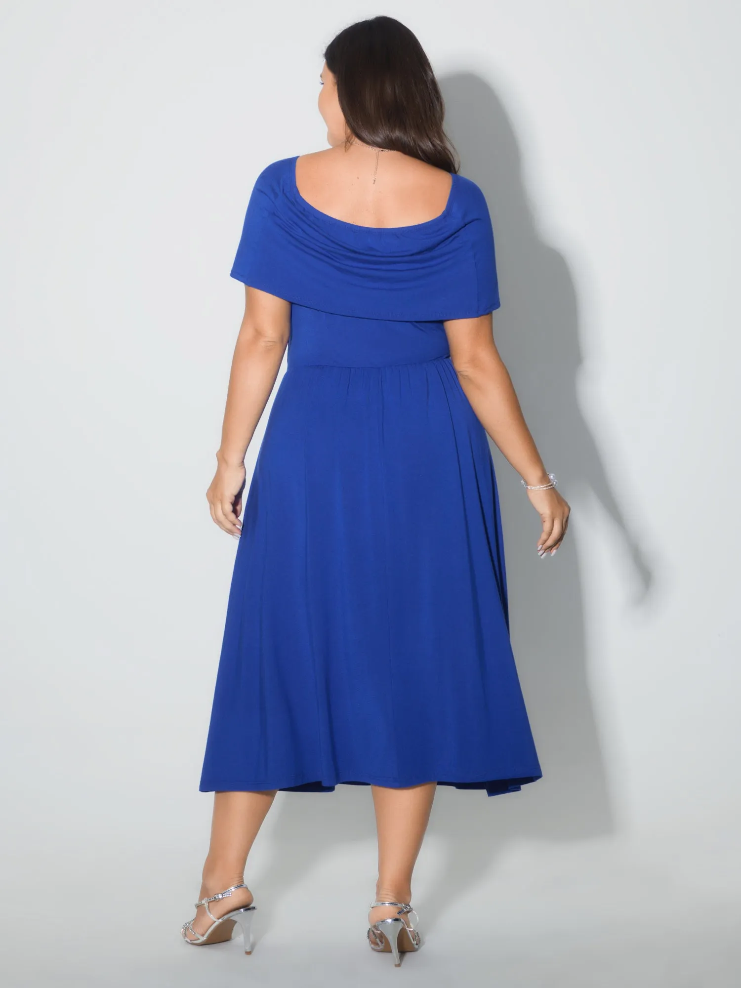 Supersoft Ruched Off-Shoulder Pocket Midi Dress sold by Bloomchic product image thumbnail 4