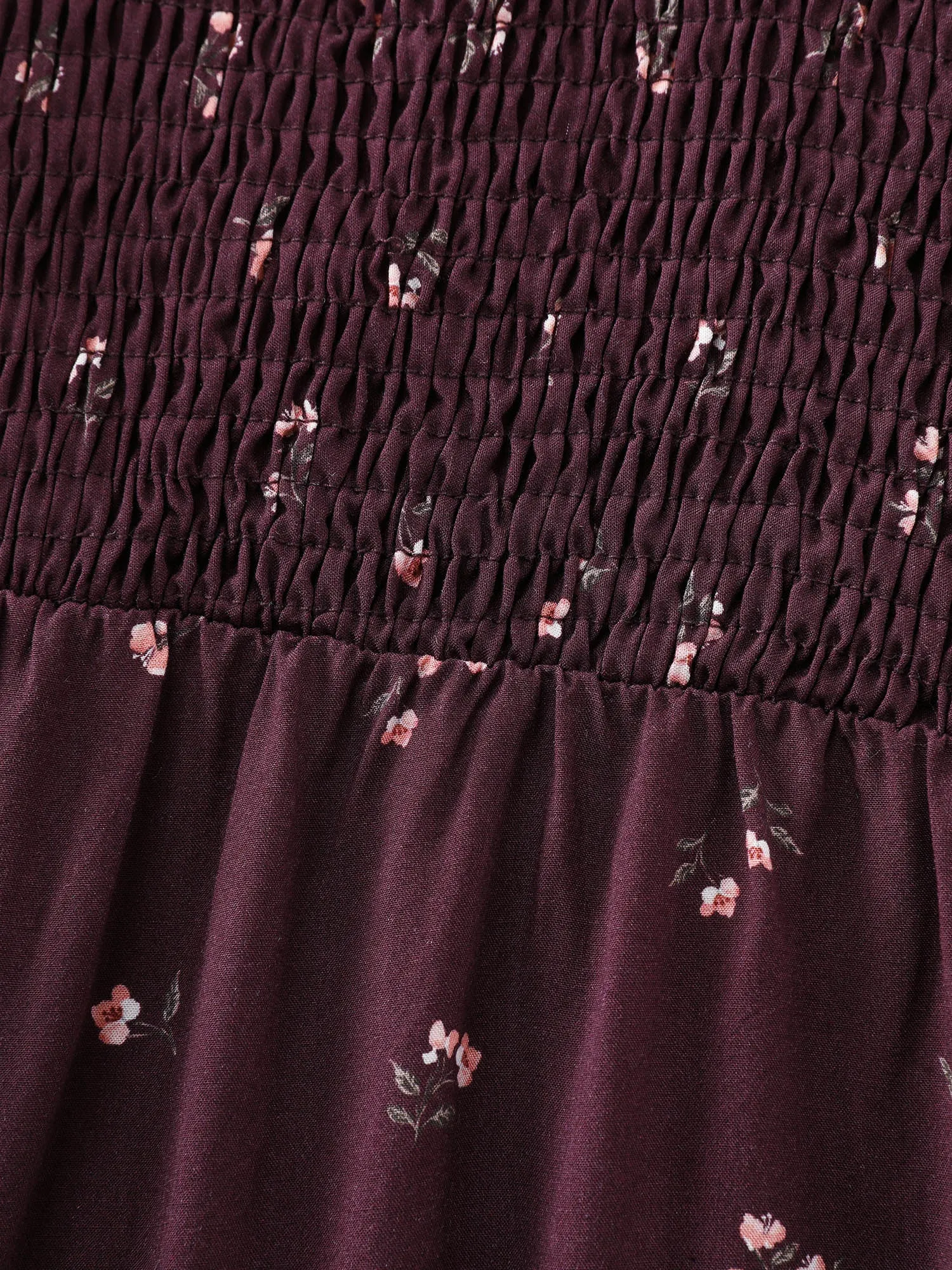 Micro Floral Shirred Bodice Midi Dress sold by Bloomchic product image thumbnail 5