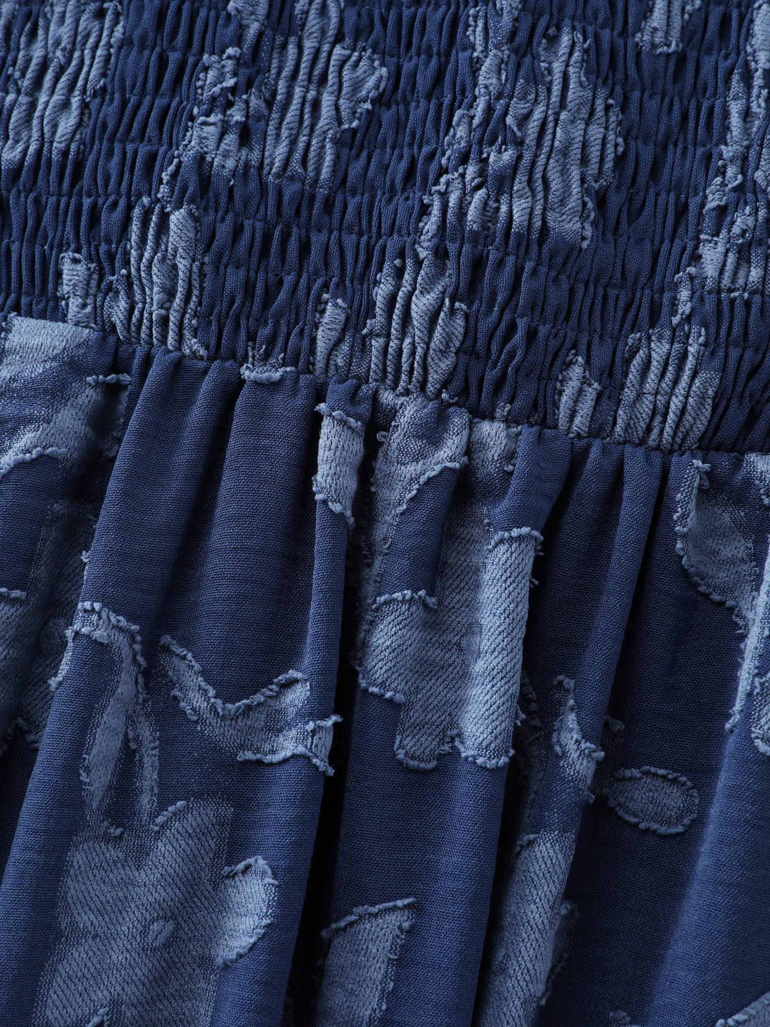 Floral Textured Shirred Bodice Midi Dress sold by Bloomchic product image thumbnail 5