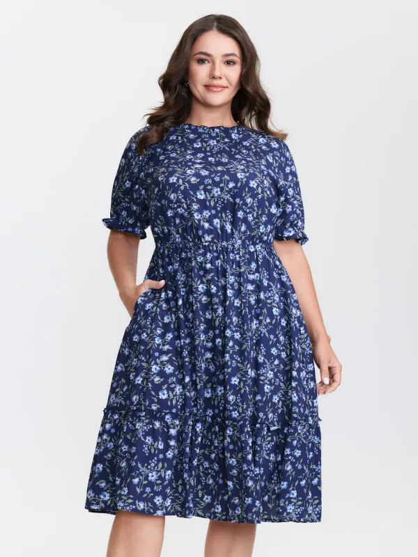 Spring Floral Print Pockets Midi Dress sold by Bloomchic