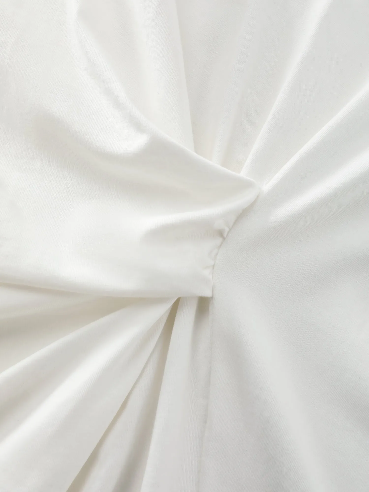 Cinched-Waist Ruched Plain Knit Top sold by Bloomchic product image thumbnail 5