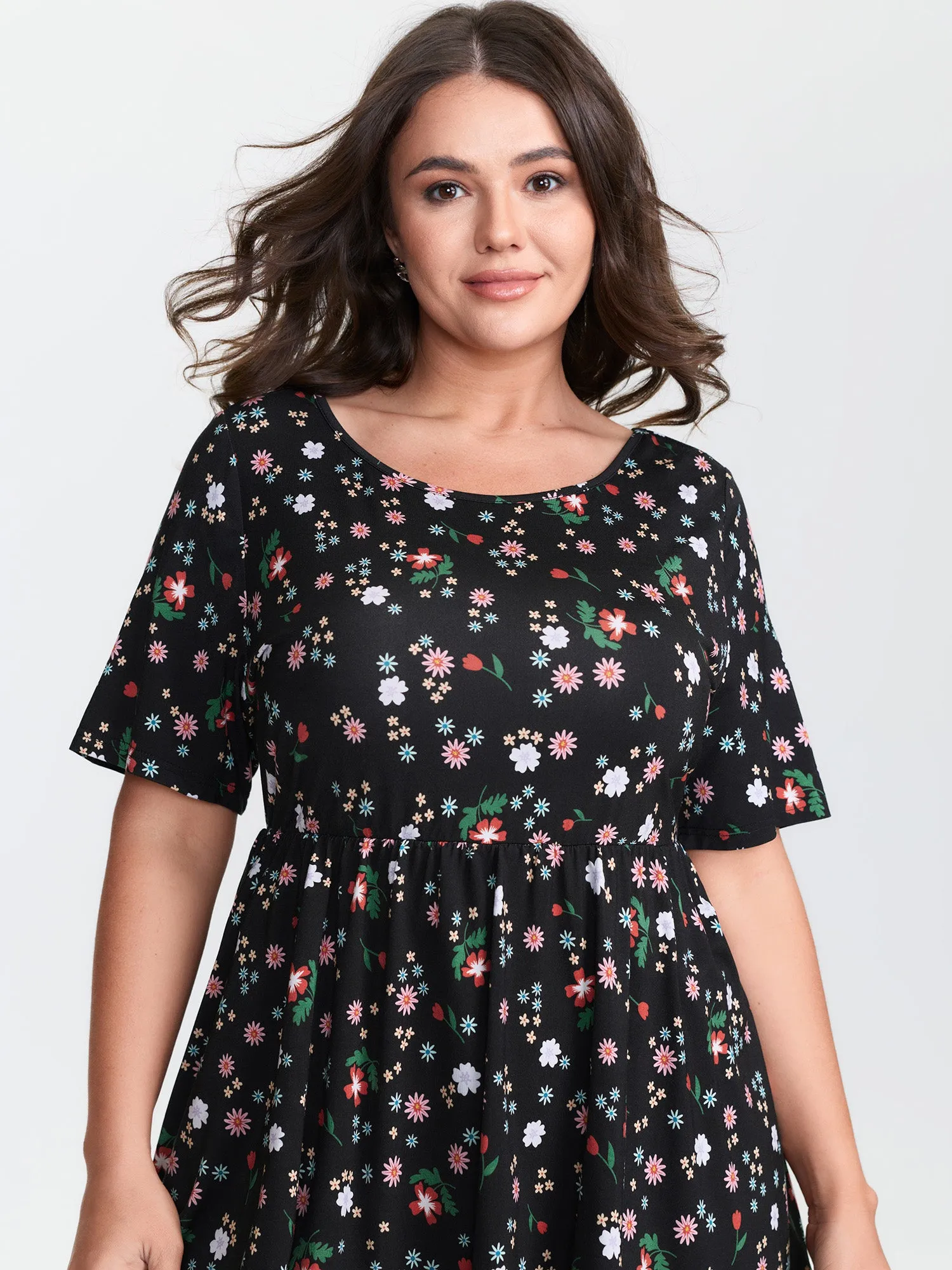 Stretchy Crisscross Back Floral Knit Top sold by Bloomchic product image thumbnail 2