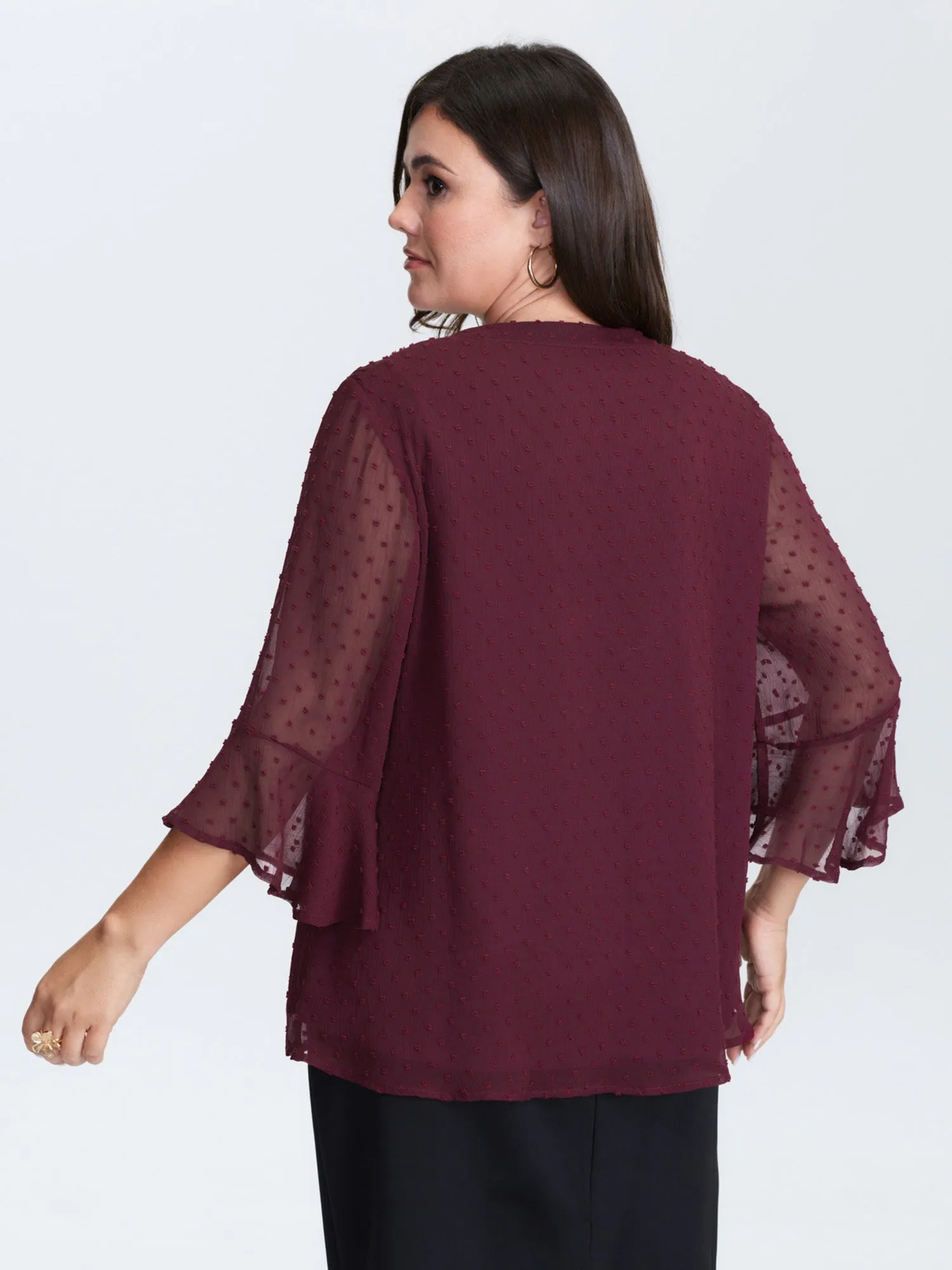 Chiffon Textured Toothpick Pleat Blouse sold by Bloomchic product image thumbnail 4