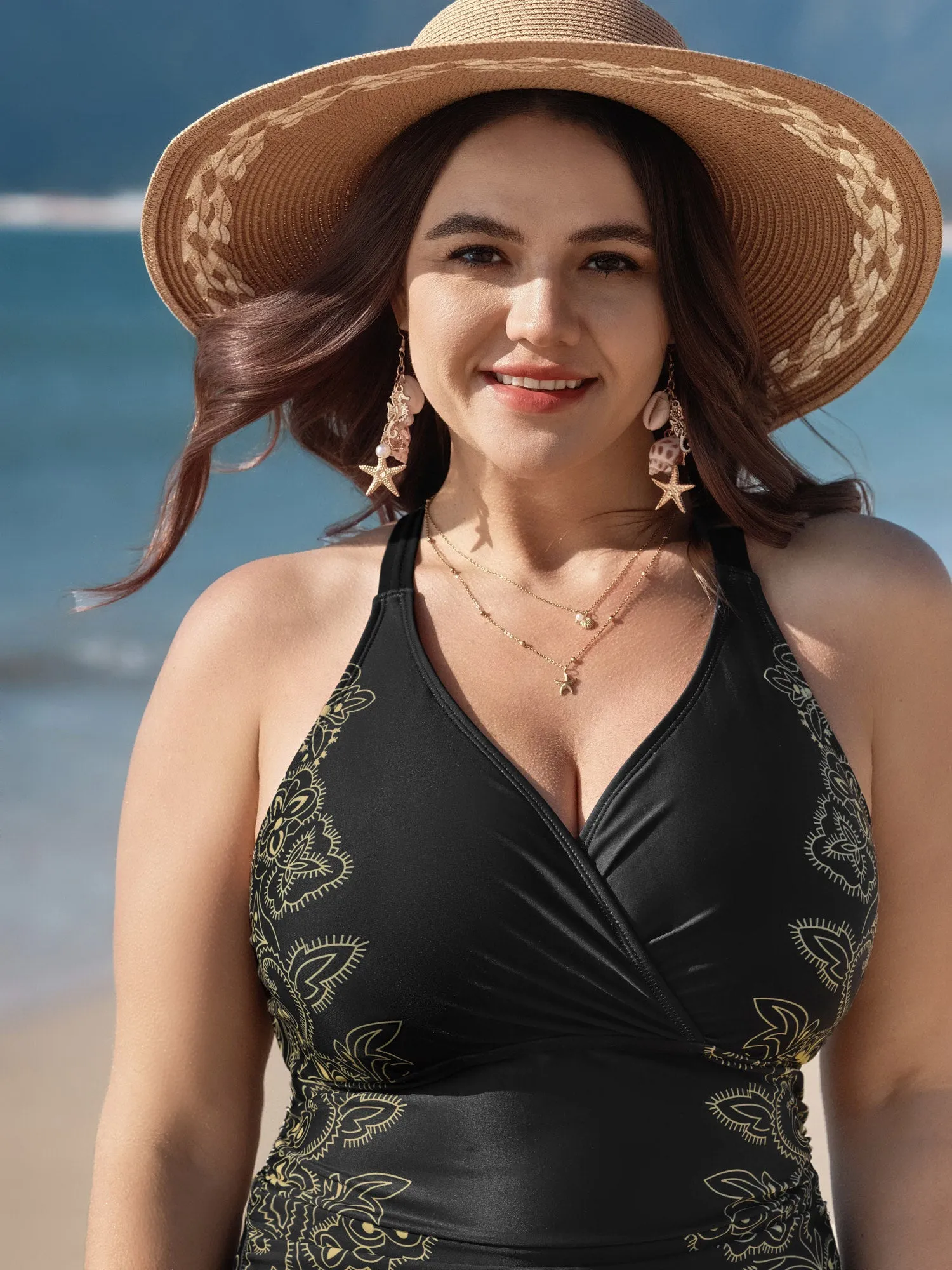 Floral Print Ruched One Piece Swimsuit sold by Bloomchic product image thumbnail 2