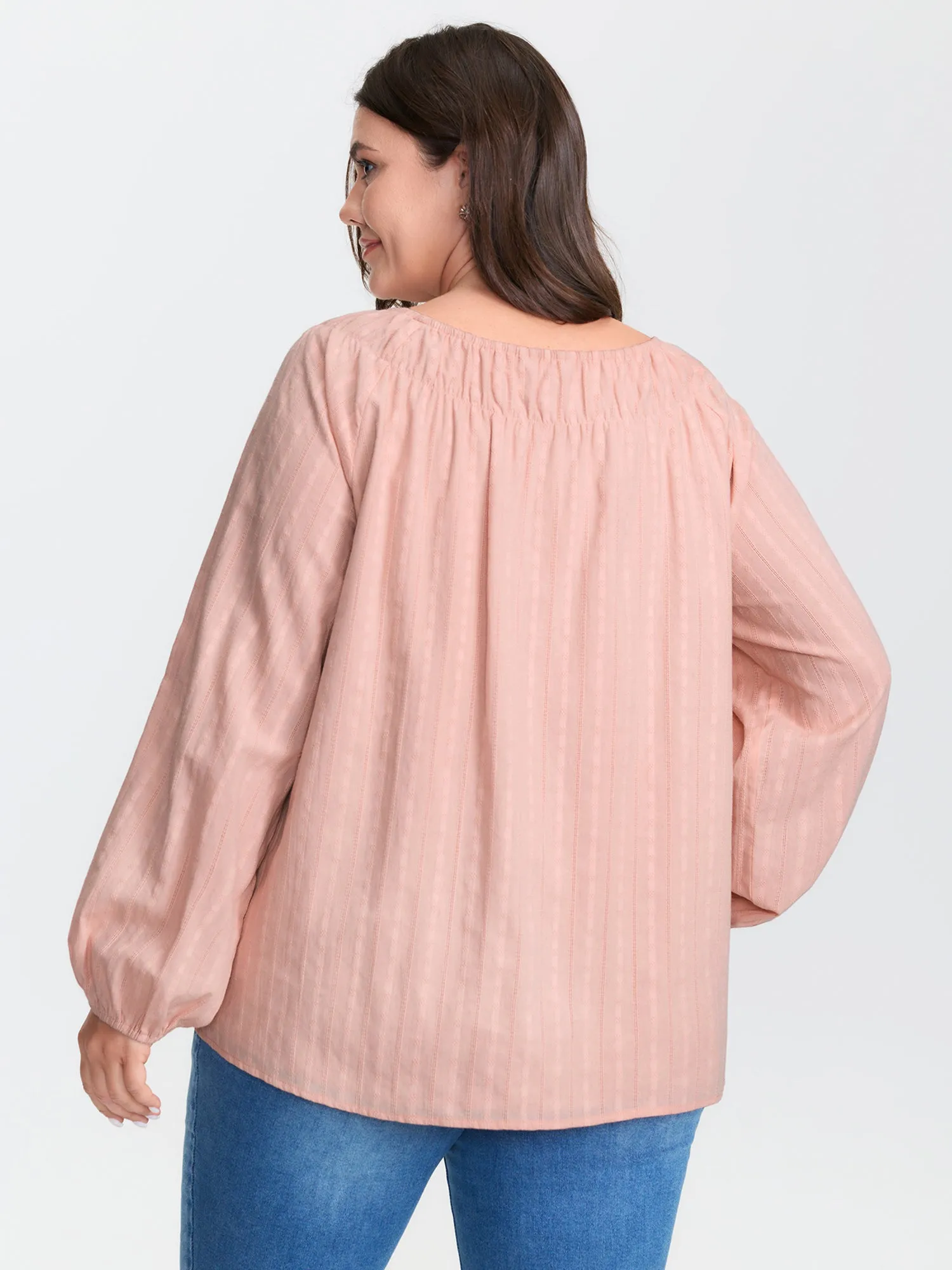 Pure Cotton Jacquard Neck-Tie Blouse sold by Bloomchic product image thumbnail 4