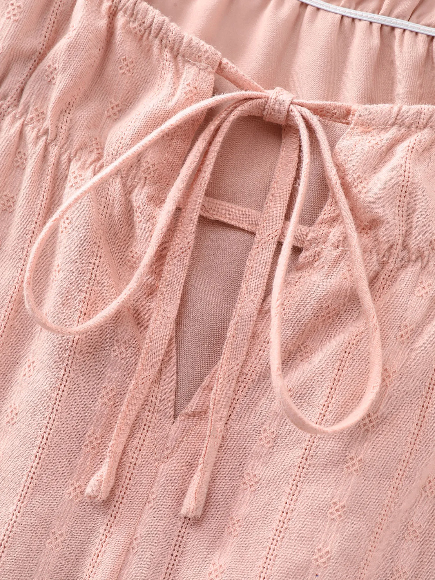 Pure Cotton Jacquard Neck-Tie Blouse sold by Bloomchic product image thumbnail 5