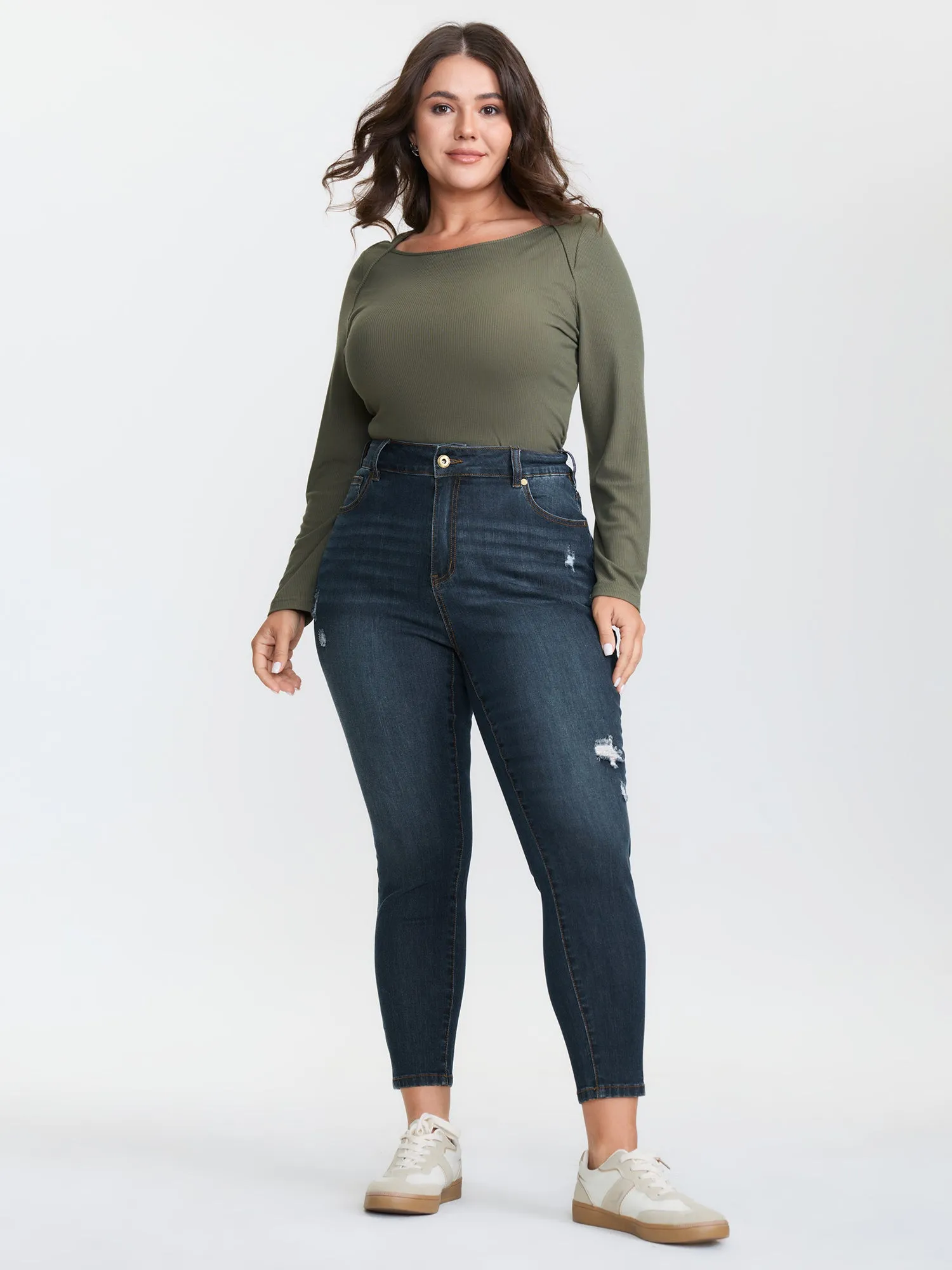 Hip Sculpting High-Rise Skinny-Fit Cropped Jeans sold by Bloomchic product image thumbnail 2