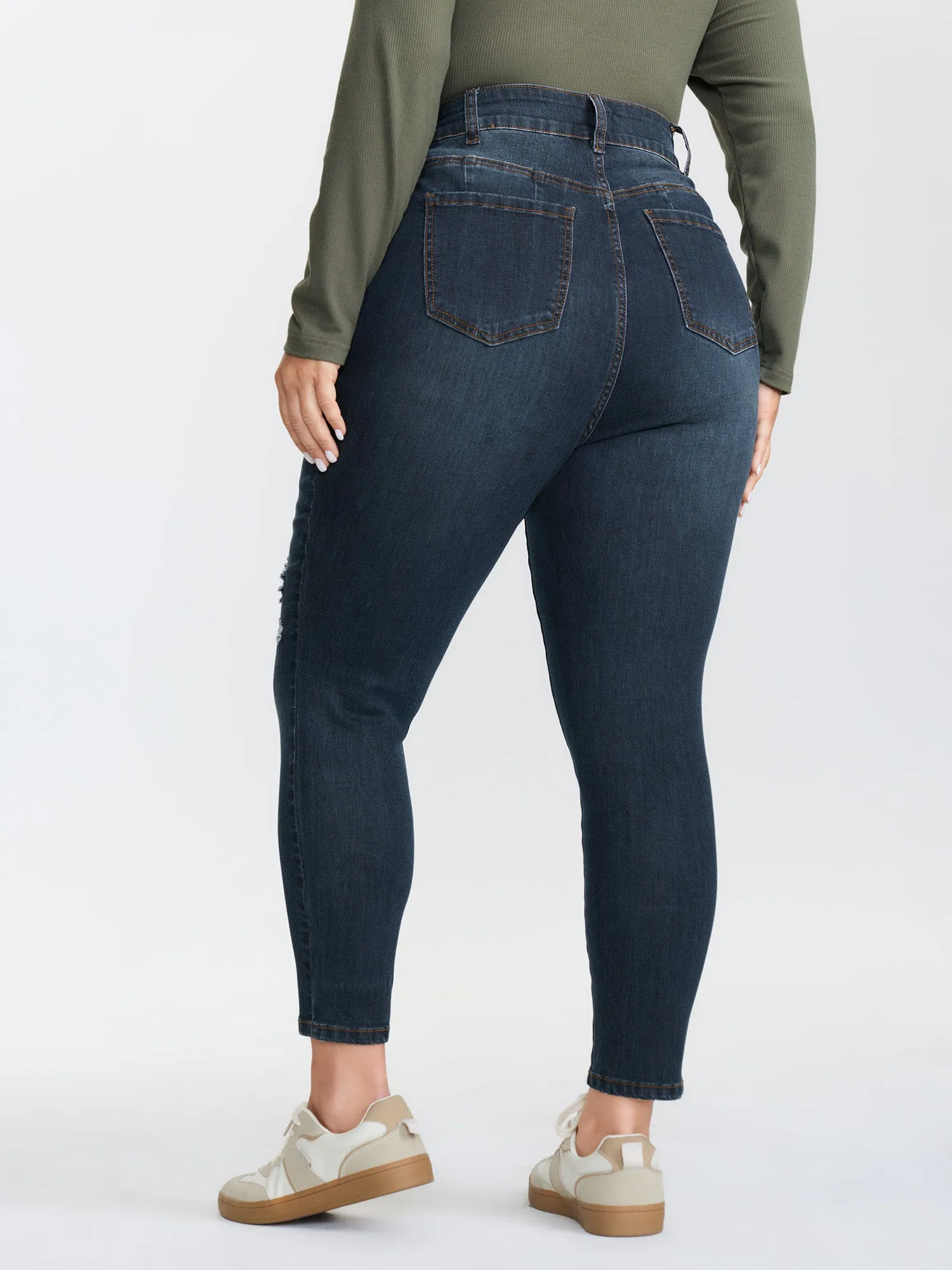 Hip Sculpting High-Rise Skinny-Fit Cropped Jeans sold by Bloomchic product image thumbnail 5
