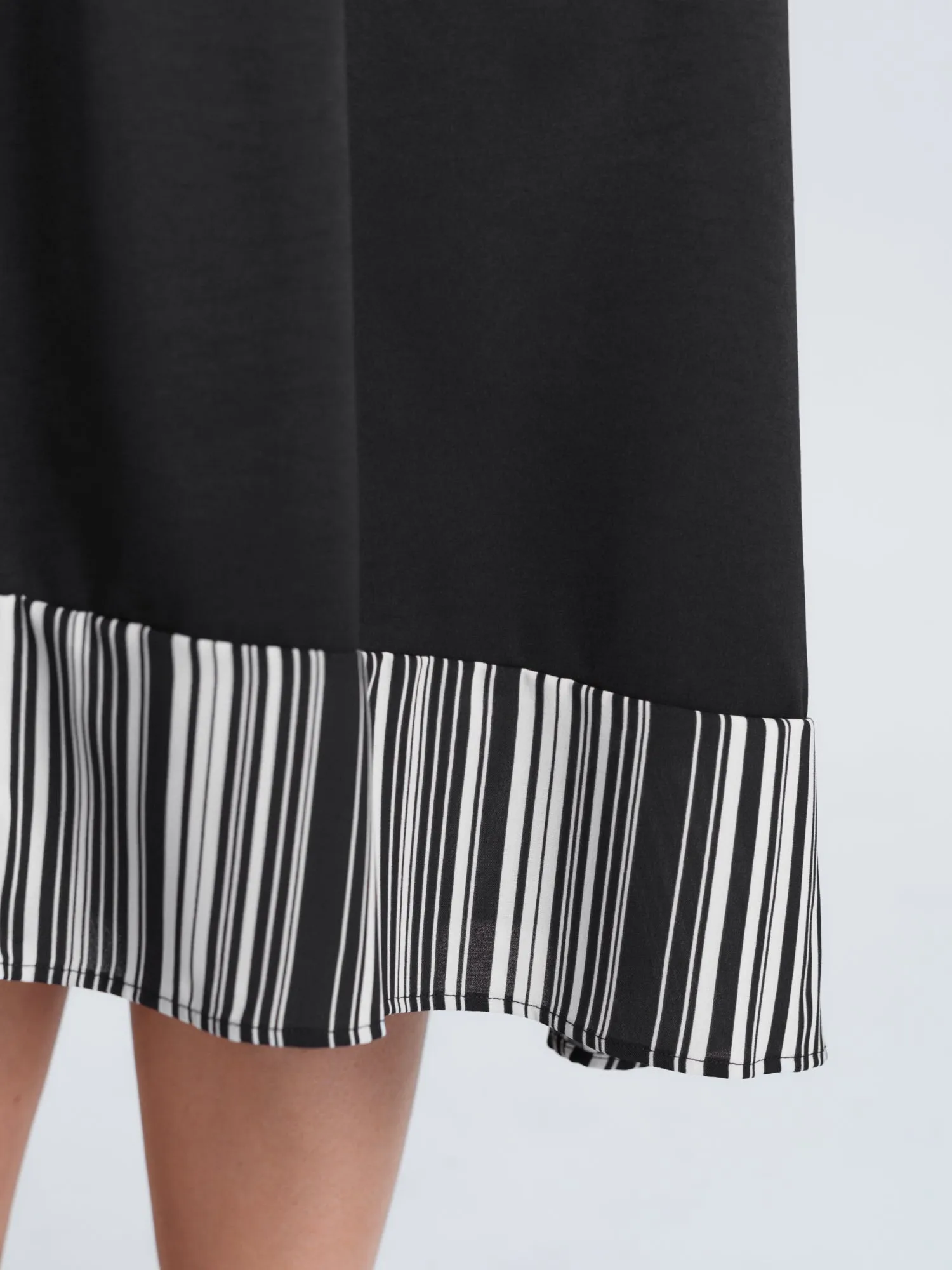 V Neck Button Front Striped Hem Midi Dress sold by Bloomchic product image thumbnail 4