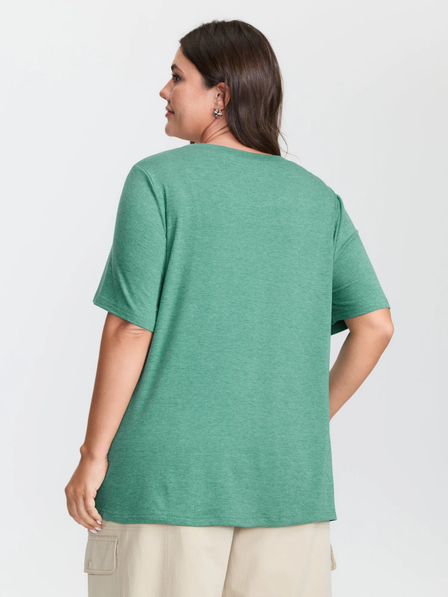 Crew Neck Butterfly Print T-Shirt sold by Bloomchic product image thumbnail 4