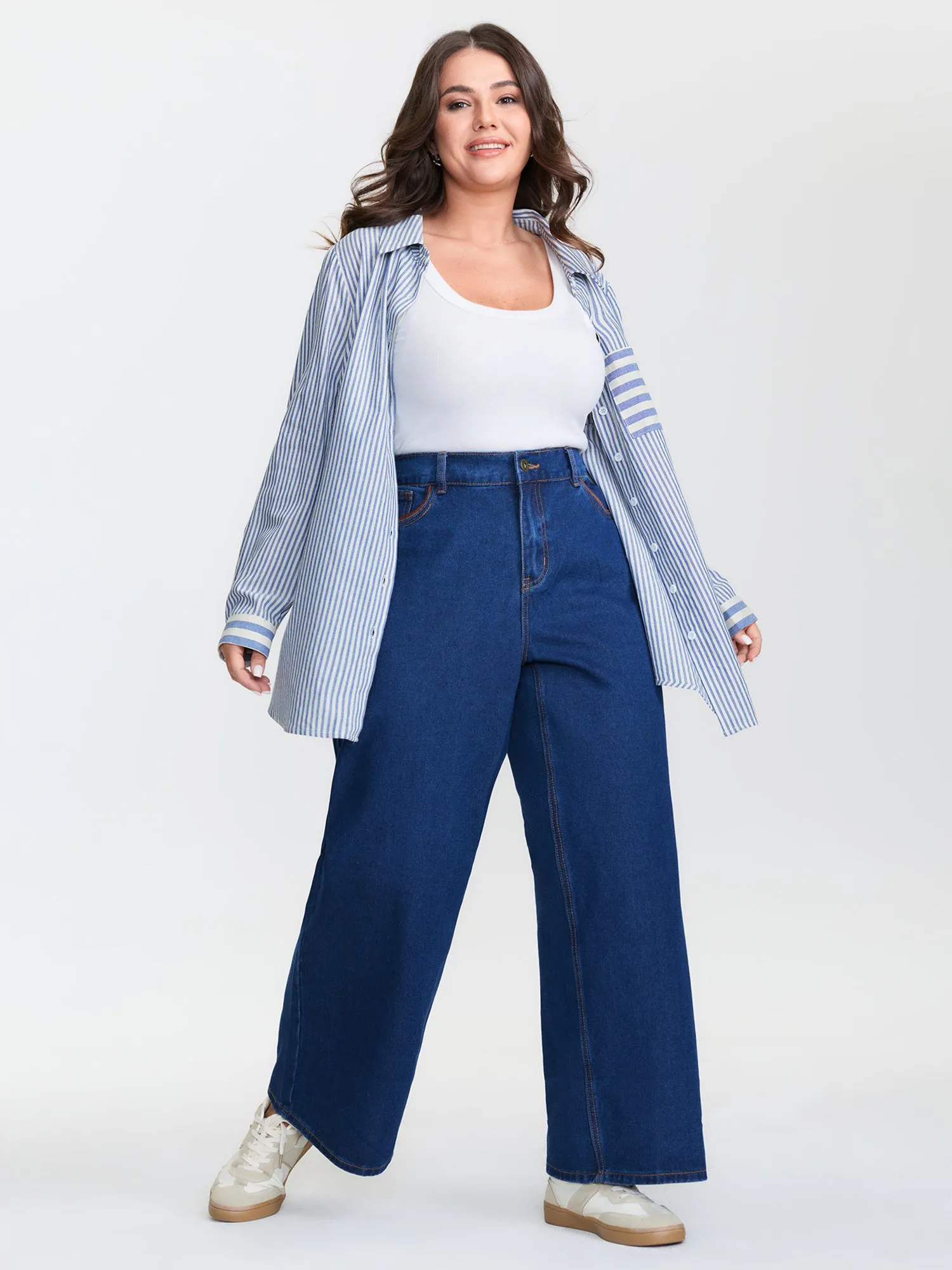 Nautical Striped Pocket Button Down Shirt sold by Bloomchic product image thumbnail 4