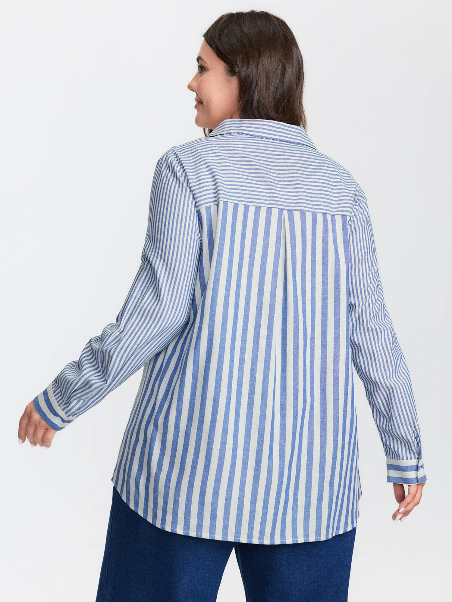 Nautical Striped Pocket Button Down Shirt sold by Bloomchic product image thumbnail 5