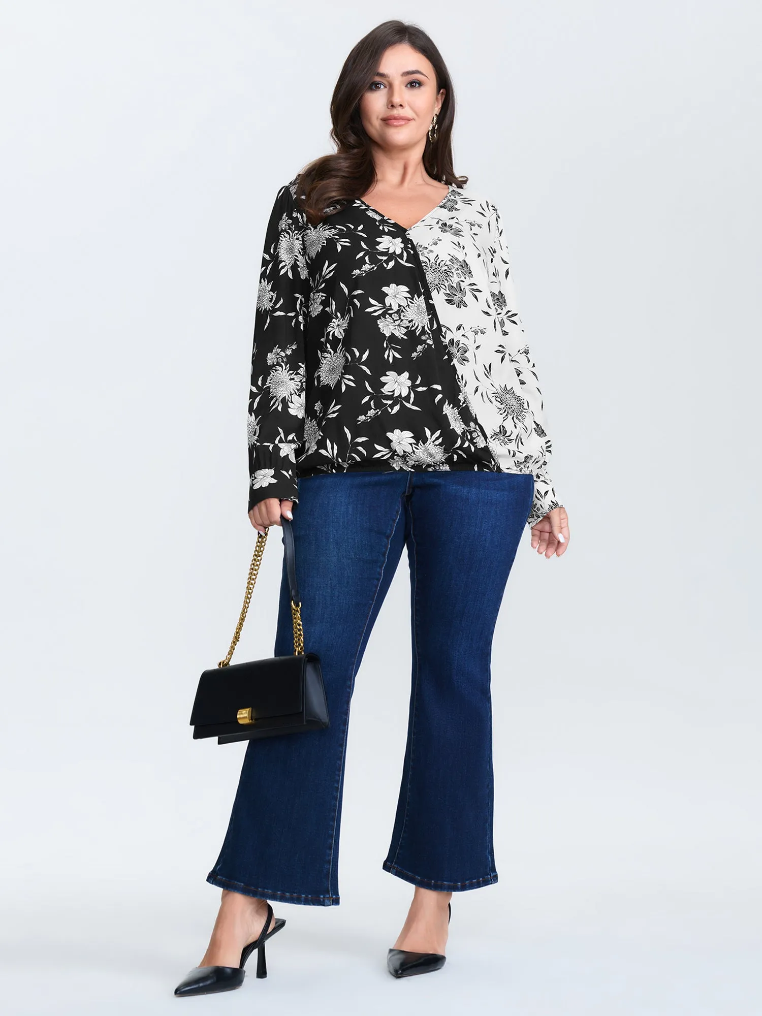 Floral Print Color Block Blouse sold by Bloomchic product image thumbnail 2