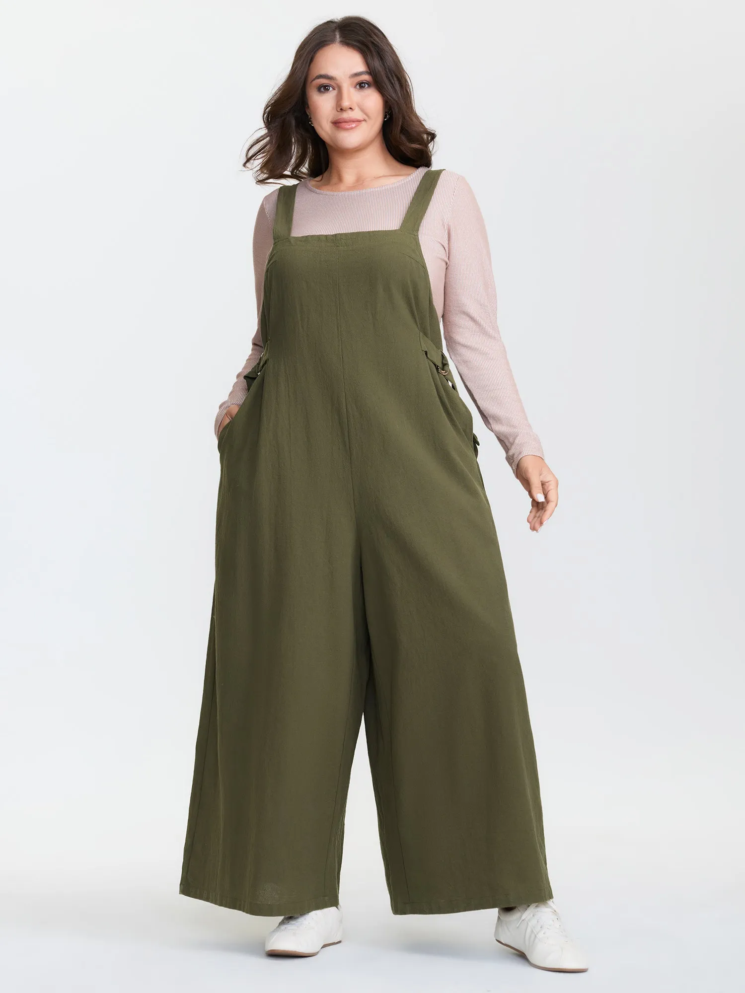 Cotton Pockets Wide Leg Jumpsuit sold by Bloomchic