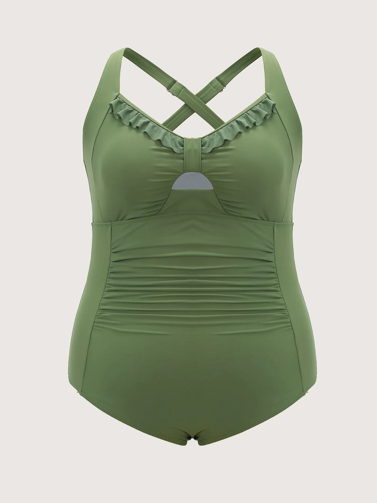 Ruffle Trim Cut-Out One Piece Swimsuit sold by Bloomchic product image thumbnail 5