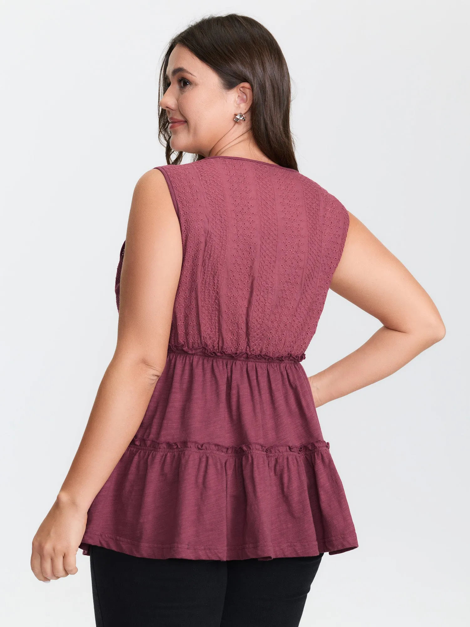 Cotton Notched Neck Layered Tank Top sold by Bloomchic product image thumbnail 4