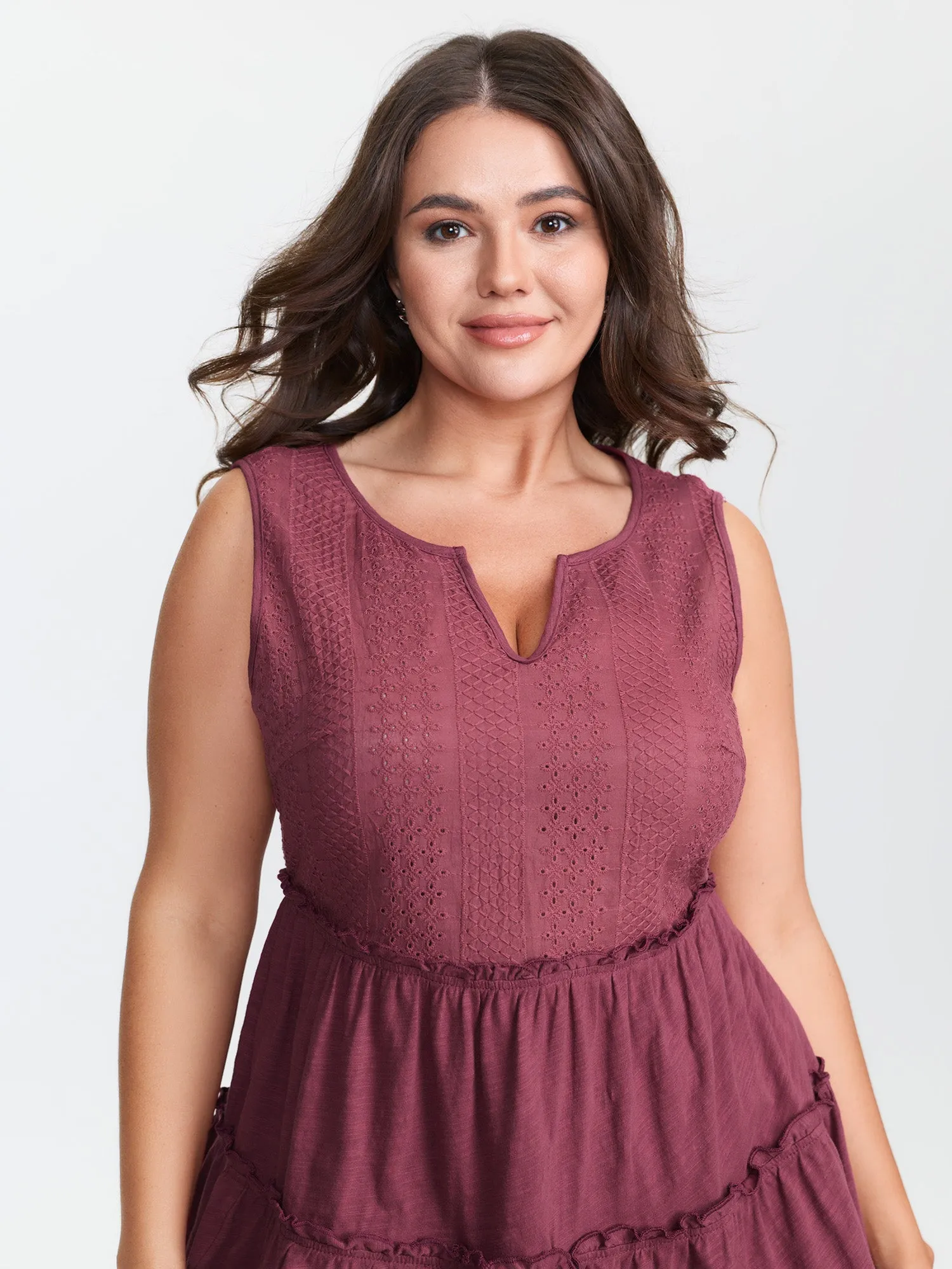 Cotton Notched Neck Layered Tank Top sold by Bloomchic product image thumbnail 2