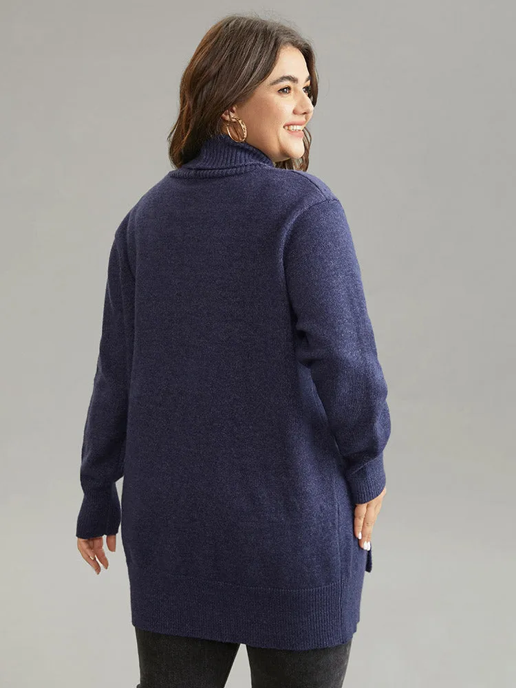 Anti-Pilling Solid Lapel Collar Open Front Cardigan sold by Bloomchic product image thumbnail 2