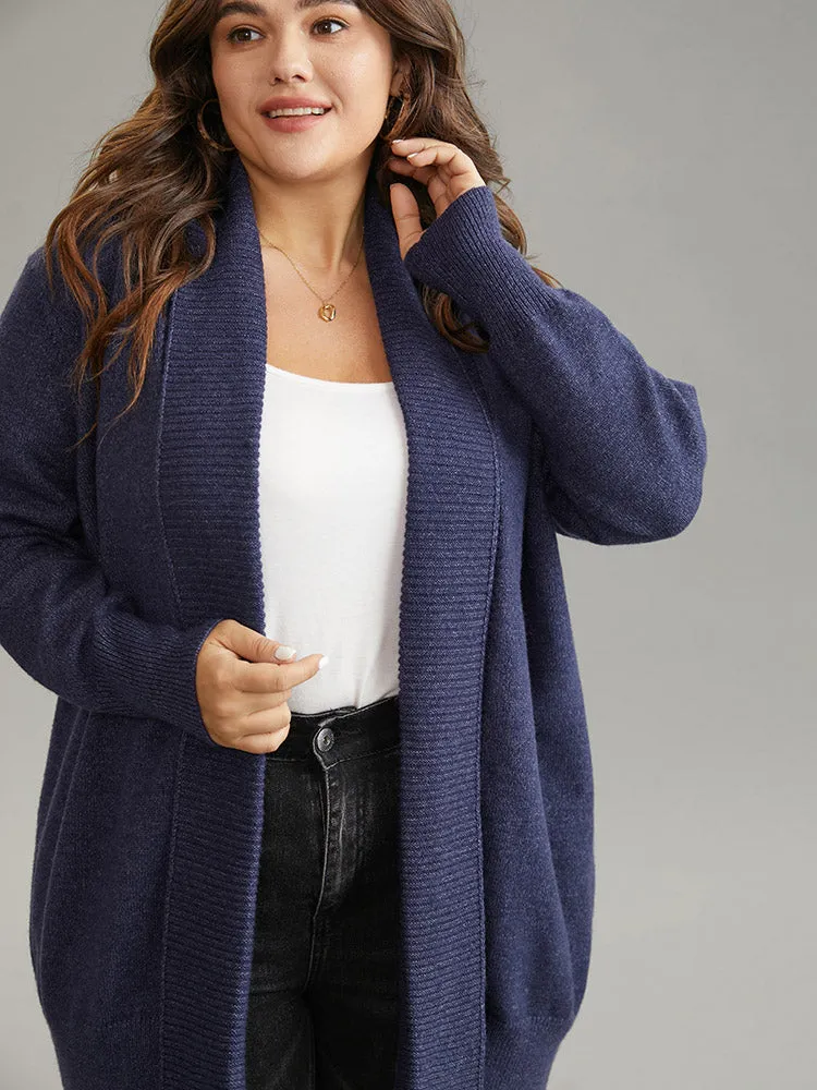 Anti-Pilling Solid Lapel Collar Open Front Cardigan sold by Bloomchic product image thumbnail 3