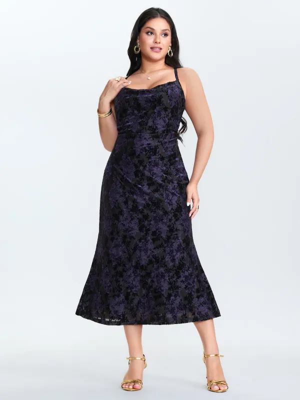 Floral Textured Flocked Bodycon Fit Dress made by Bloomchic