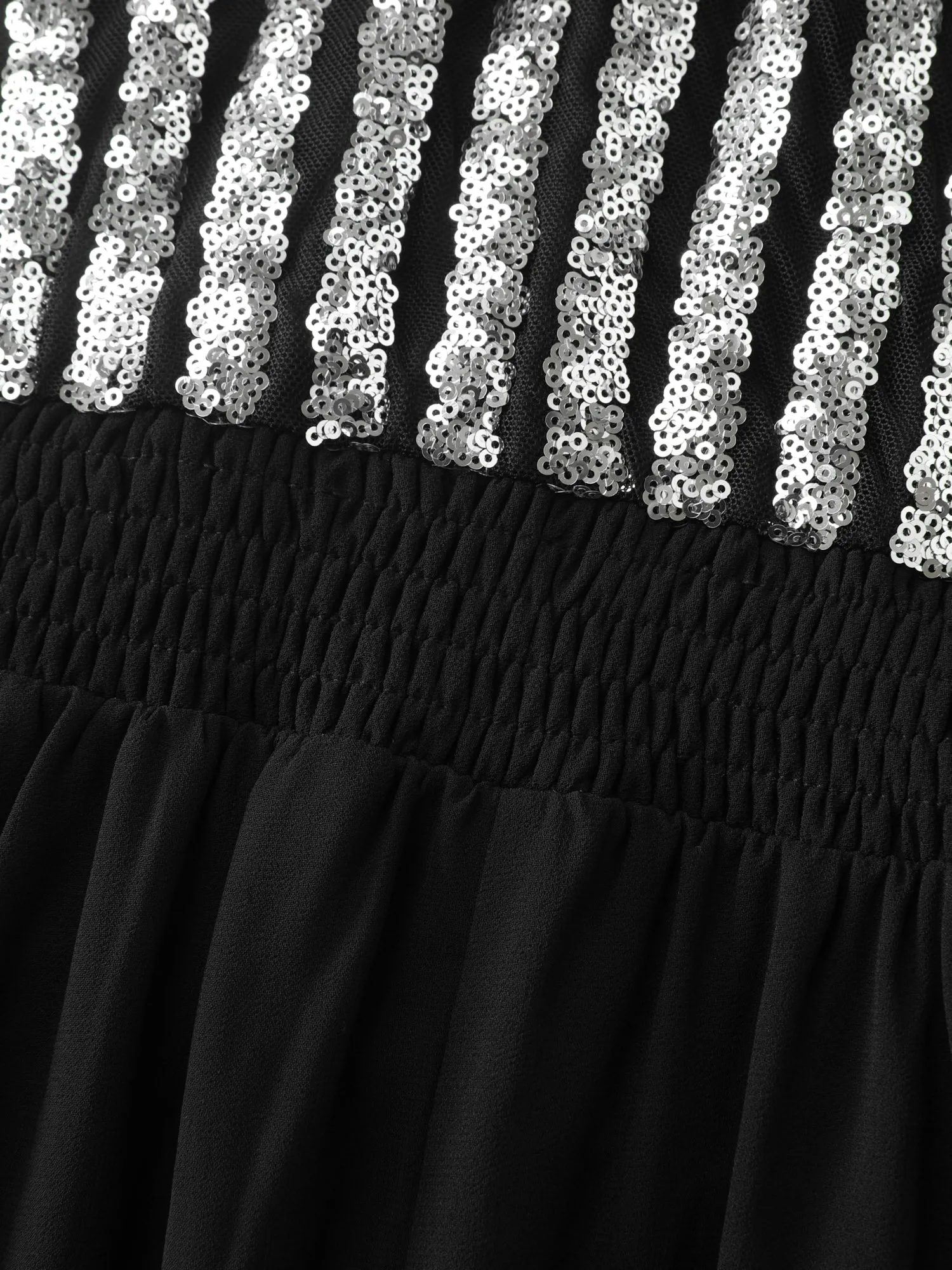 Striped Sequin V-Neck Contrast Midi Dress sold by Bloomchic product image thumbnail 5