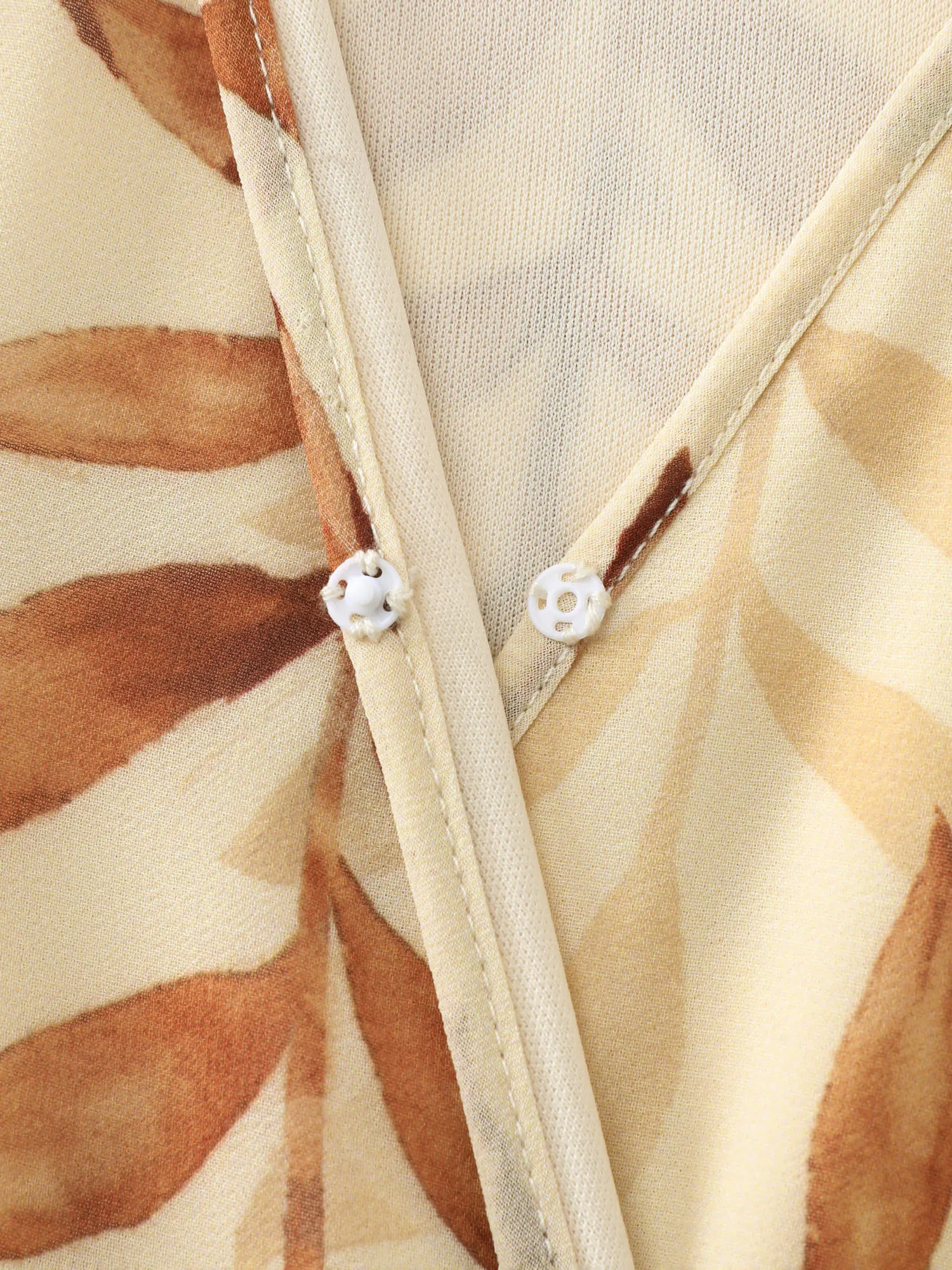 Leaf Print Wrap Neckline Ruffled Maxi Dress sold by Bloomchic product image thumbnail 5