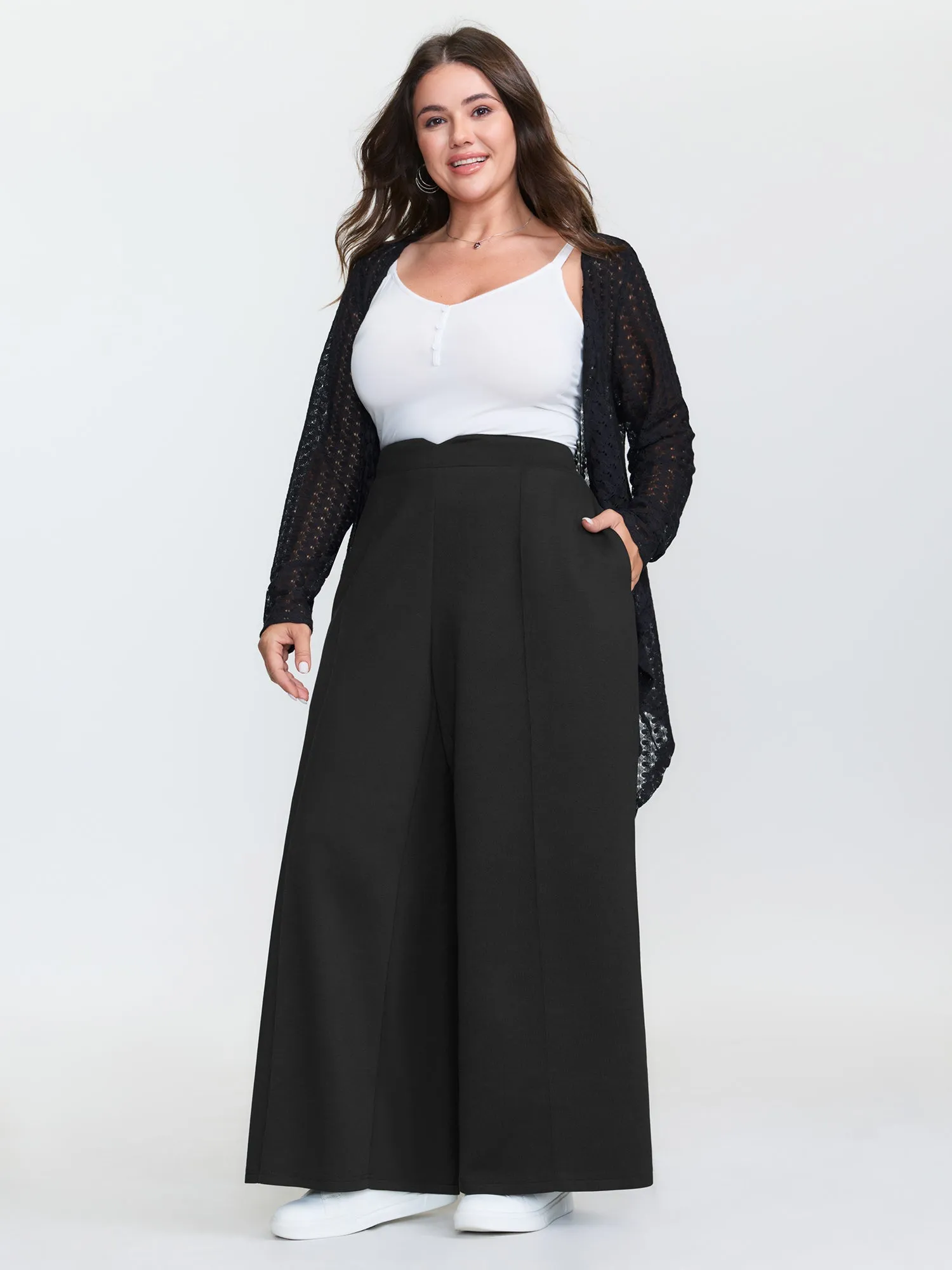 Stretchy High Waisted Pockets Straight Leg Pants sold by Bloomchic product image thumbnail 2