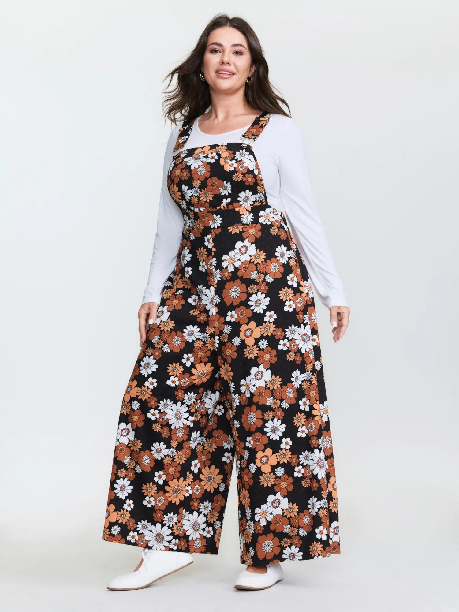 Floral Print Stretchy Adjustable Overall Jumpsuit sold by Bloomchic