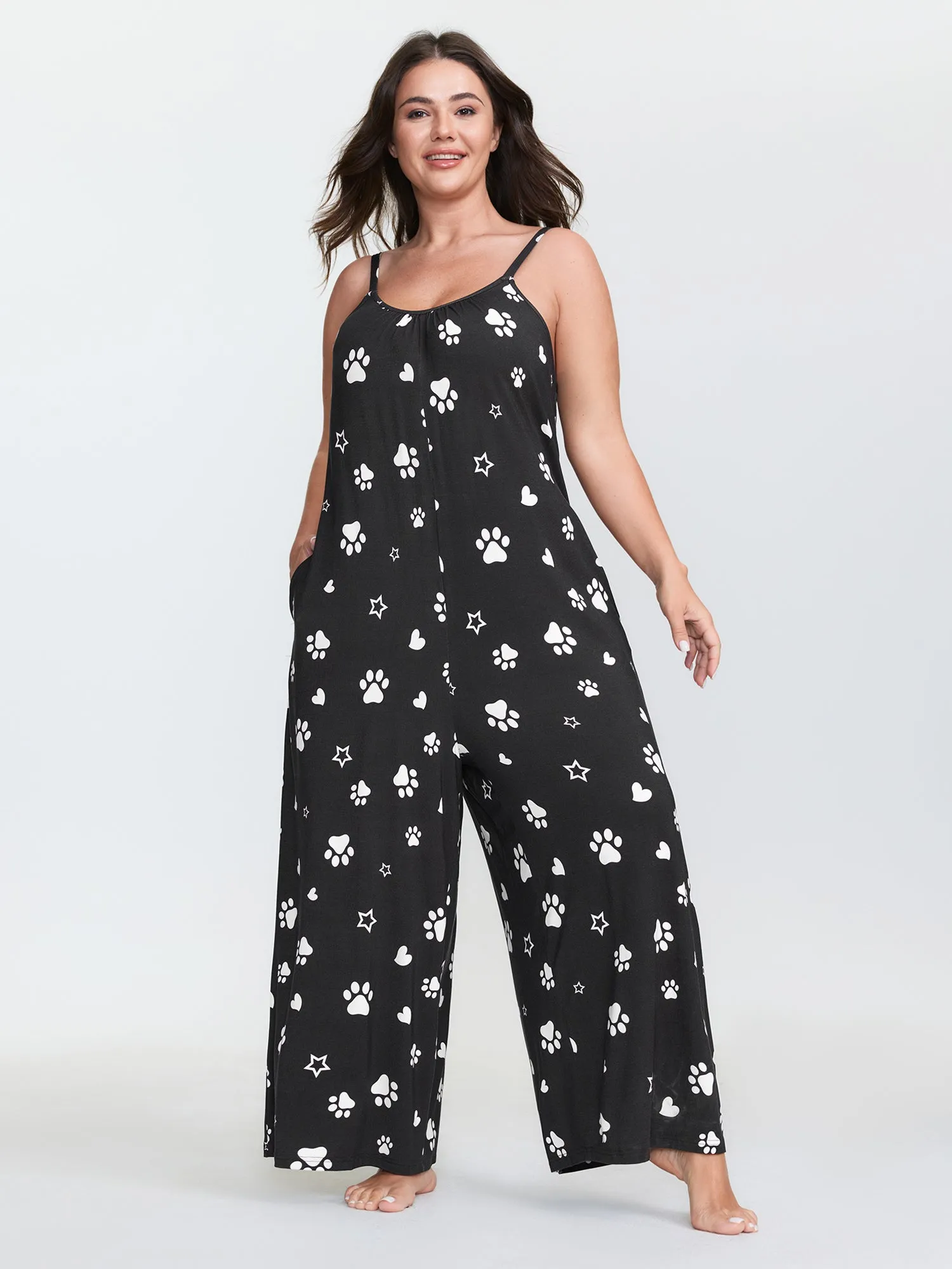 Monochrome Print Adjustable Lounge Jumpsuit sold by Bloomchic product image thumbnail 2