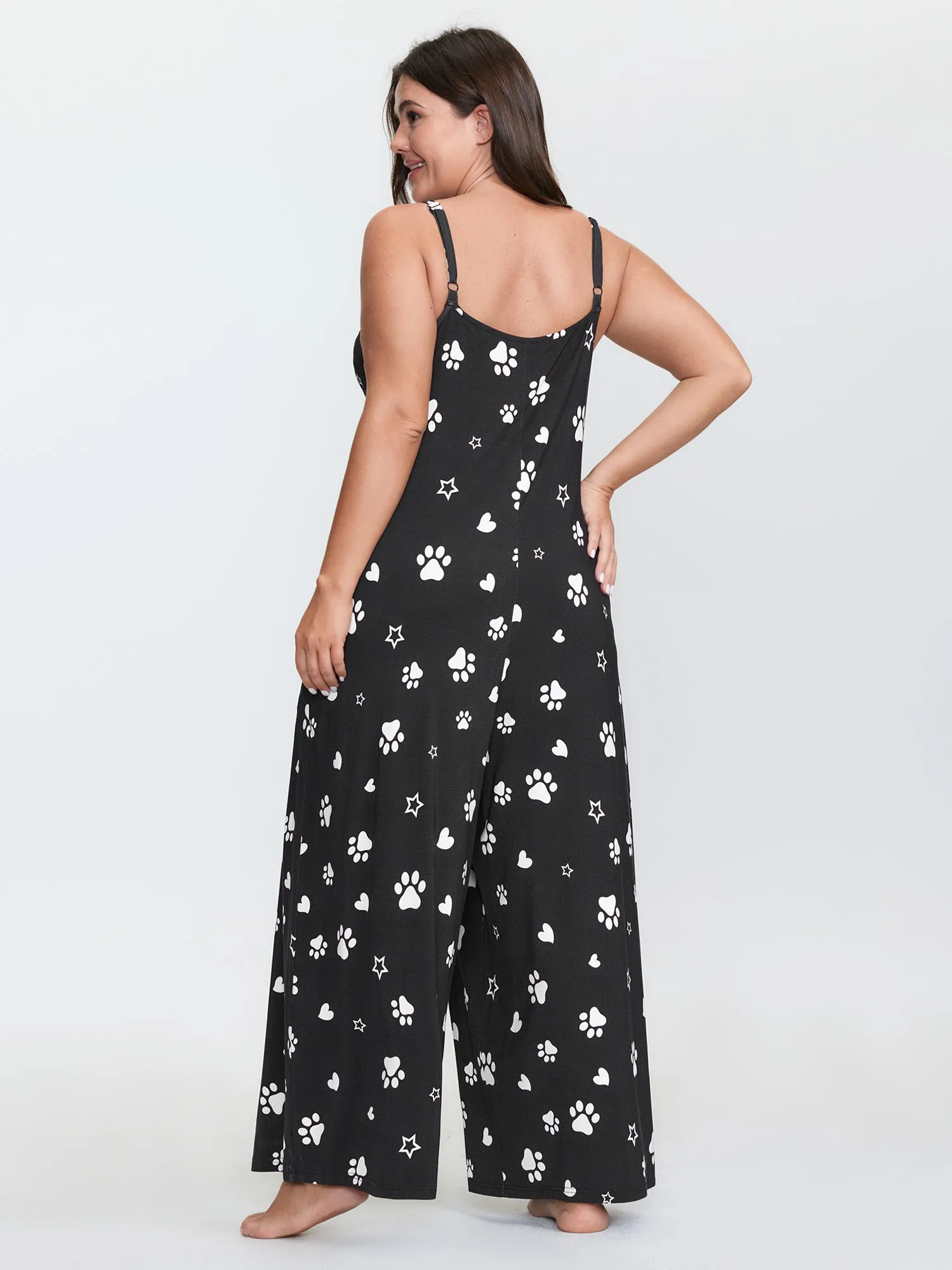 Monochrome Print Adjustable Lounge Jumpsuit sold by Bloomchic product image thumbnail 5