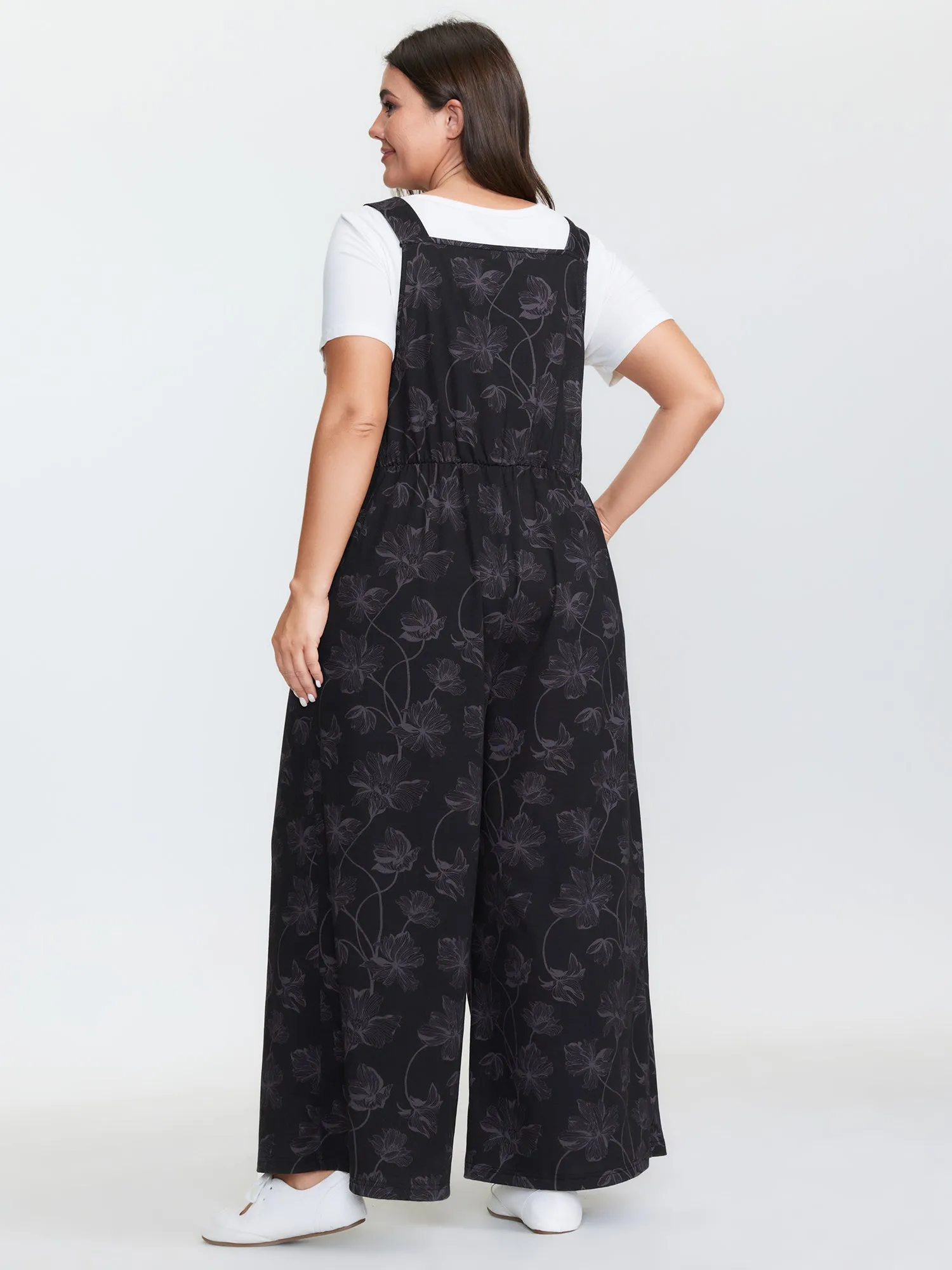 Floral Print Square Neckline Jumpsuit sold by Bloomchic product image thumbnail 4