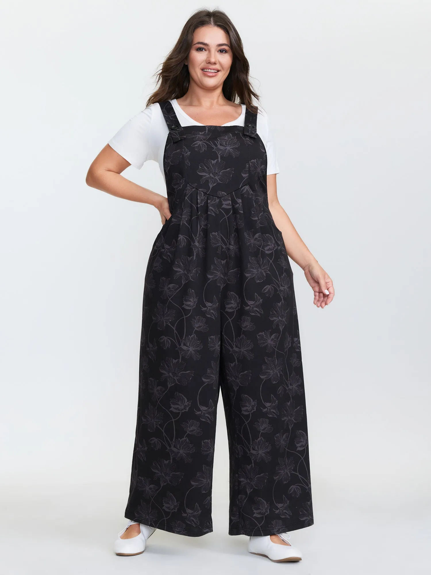 Floral Print Square Neckline Jumpsuit sold by Bloomchic product image thumbnail 2