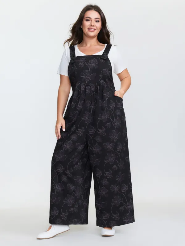 Floral Print Square Neckline Jumpsuit sold by Bloomchic