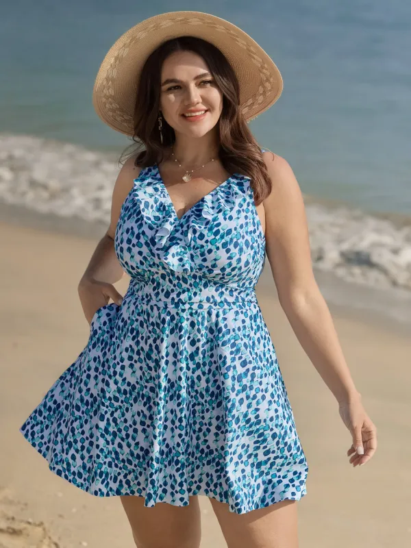 Polka Dots Print Pockets Swim Dress sold by Bloomchic