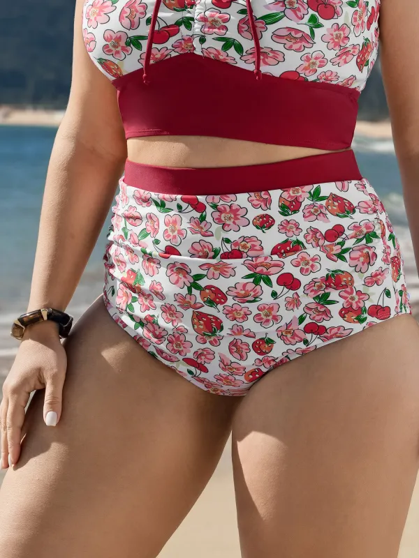 Floral Print Full-Hip Coverage Swim Bottoms sold by Bloomchic