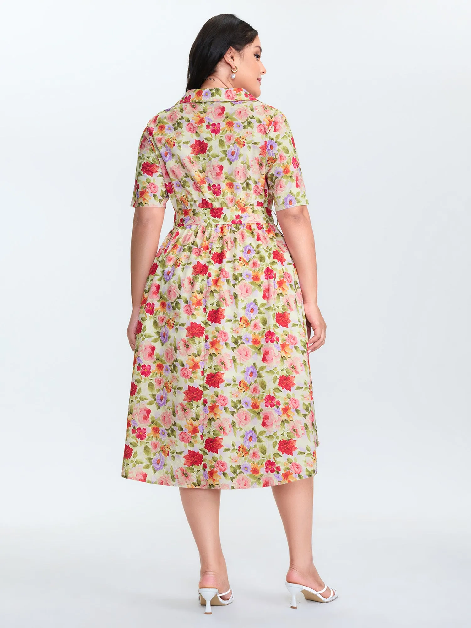 Cotton Bright Floral Belted Midi Dress sold by Bloomchic product image thumbnail 4